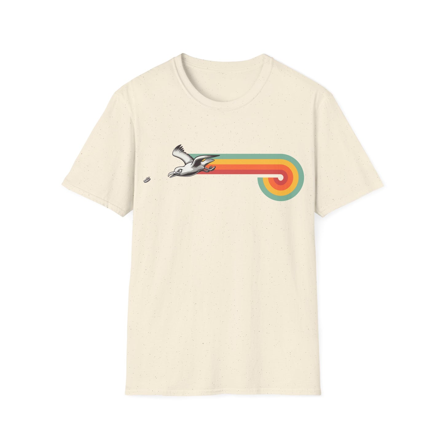 Seagull Chip Unisex T-Shirt, Retro Beach Tee, Bird Lover Gift, Ocean Graphic Shirt, Vintage Seaside Top