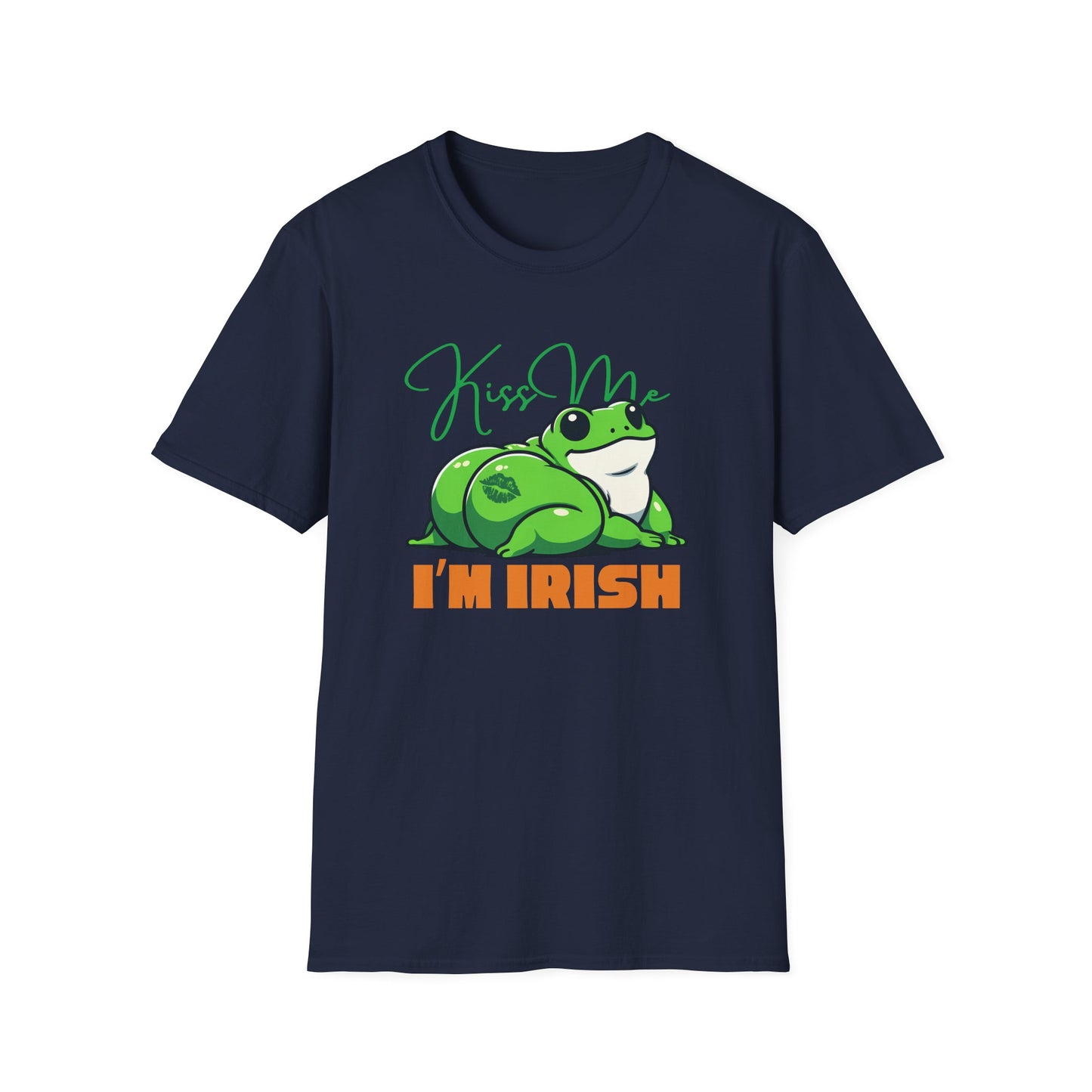 Kiss Me I'm Irish Unisex Softstyle T-Shirt | Frog St Patrick's Day Shirt | Funny Frog Tee