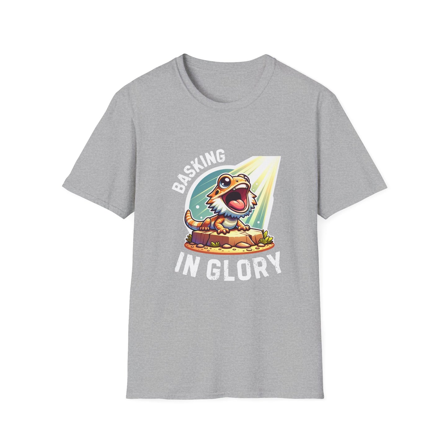 Basking in Glory | Bearded Dragon | Unisex Softstyle T-Shirt | Gift for Reptile Keeper