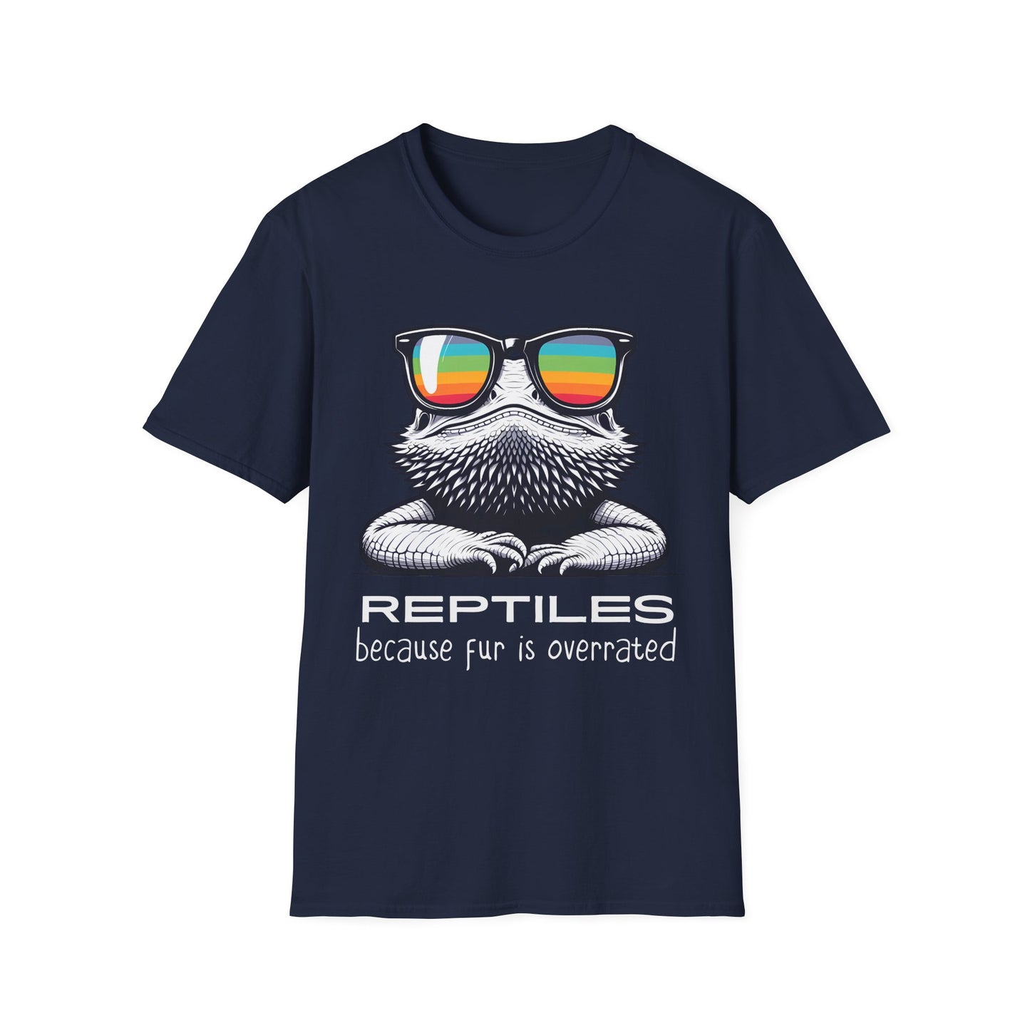 Reptile Lover Unisex Softstyle T-Shirt, Fur is Overrated, Reptile Keeper Tee, Pet Reptile Gift, Lizard Snake Gecko Bearded Dragon Tee