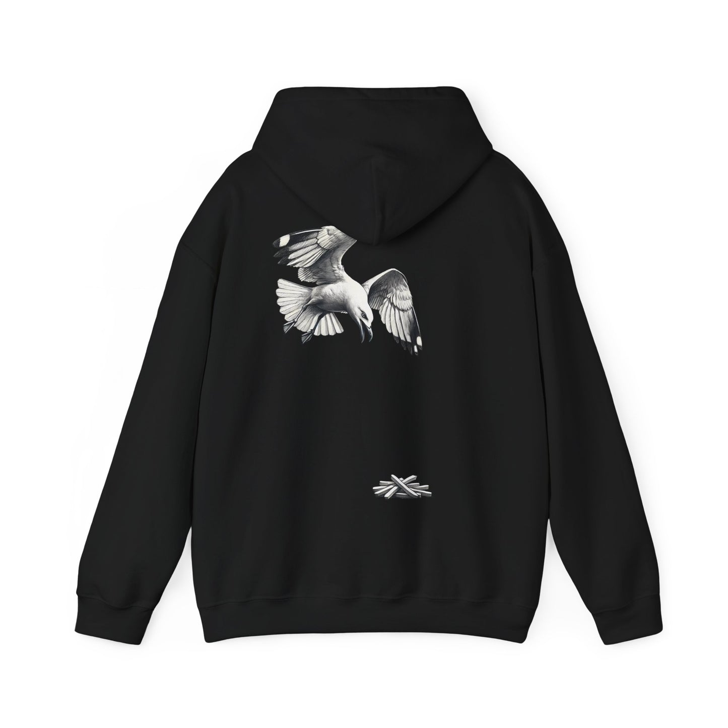 Seagull Chip Unisex Hooded Sweatshirt, Retro Beach Hoodie, Bird Lover Gift, Ocean Graphic Hoodie, Vintage Seaside Top