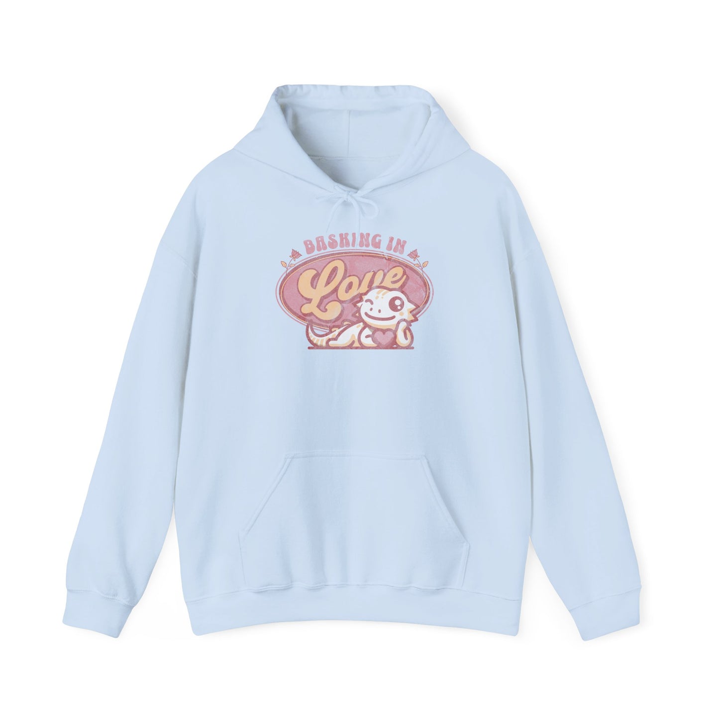 Basking in Love Bearded Dragon Unisex Hooded Sweatshirt | Valentine's Day Gift | Gift for Her | Pet Reptile Gift