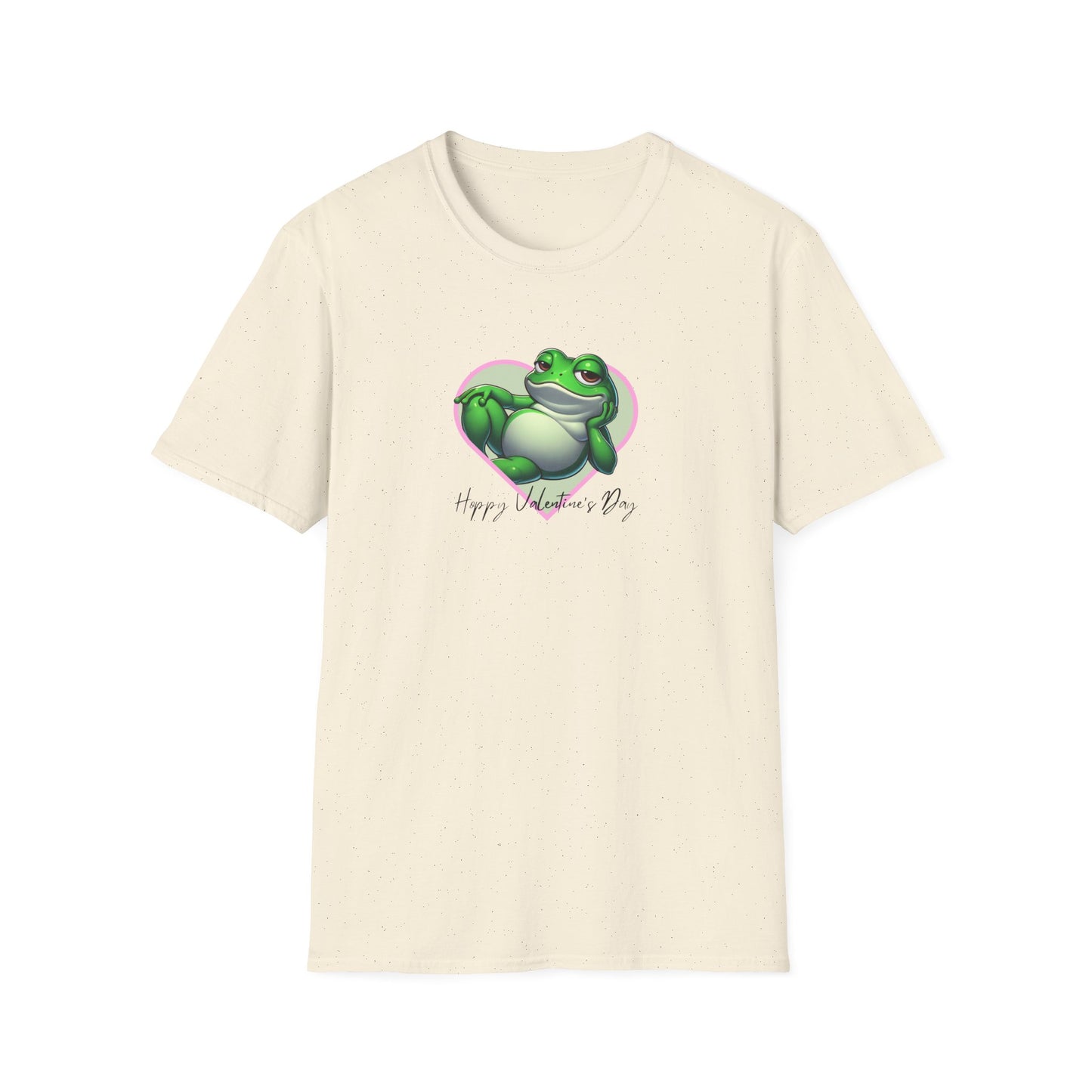 Hoppy Valentine's Day Frog Unisex Softstyle T-Shirt, Frog lover gift, Pet valentine's shirt, reptile keeper, frog mama