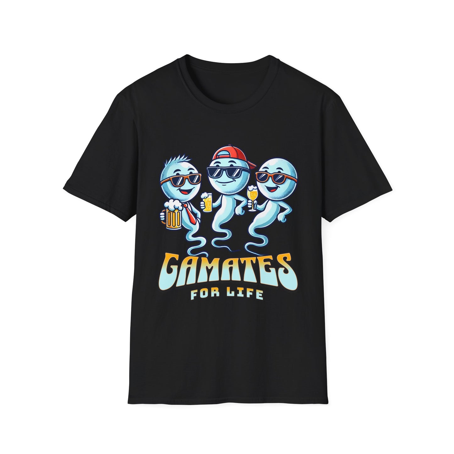 Gamates For Life | Funny Biology Unisex Softstyle T-Shirt