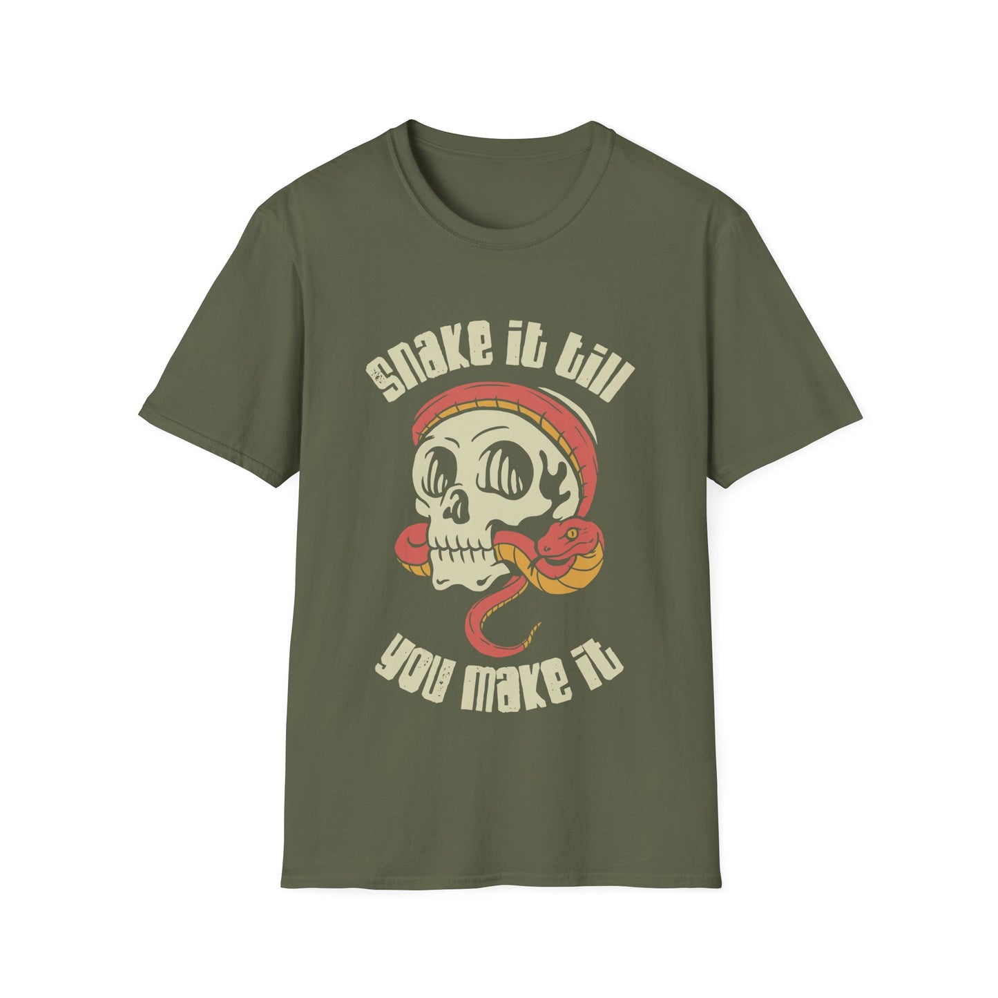 Snake It Till You Make It Unisex Softstyle T-Shirt | Reptile Lovers Gift