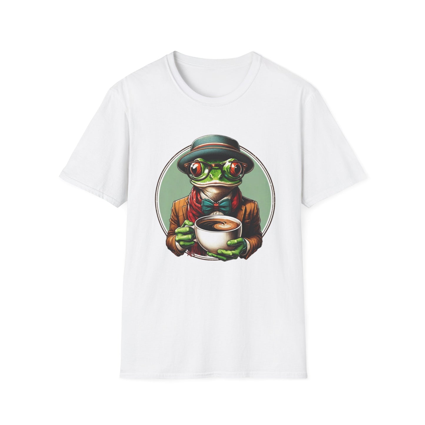 Coffee Time | Green Tree Frog Unisex Softstyle T-Shirt