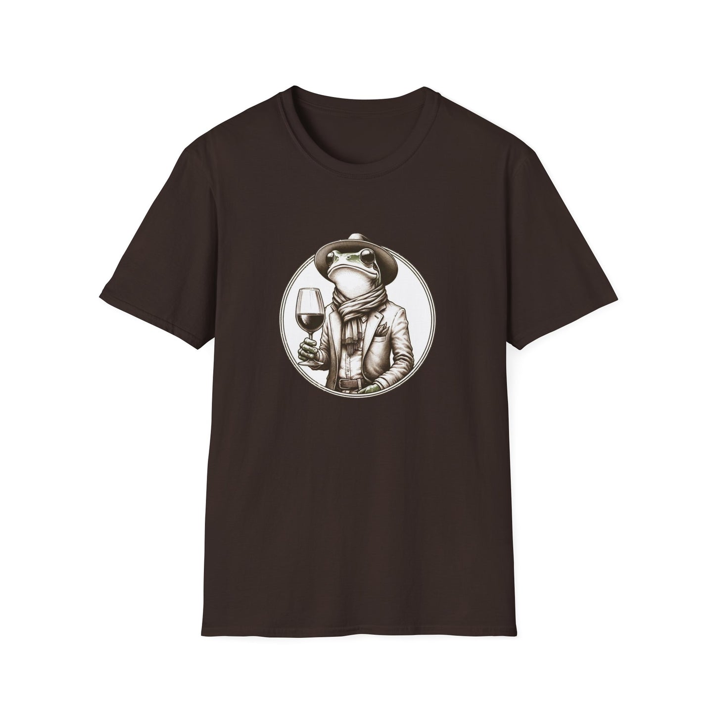 Wine Time | Hipster Frog Unisex Softstyle T-Shirt