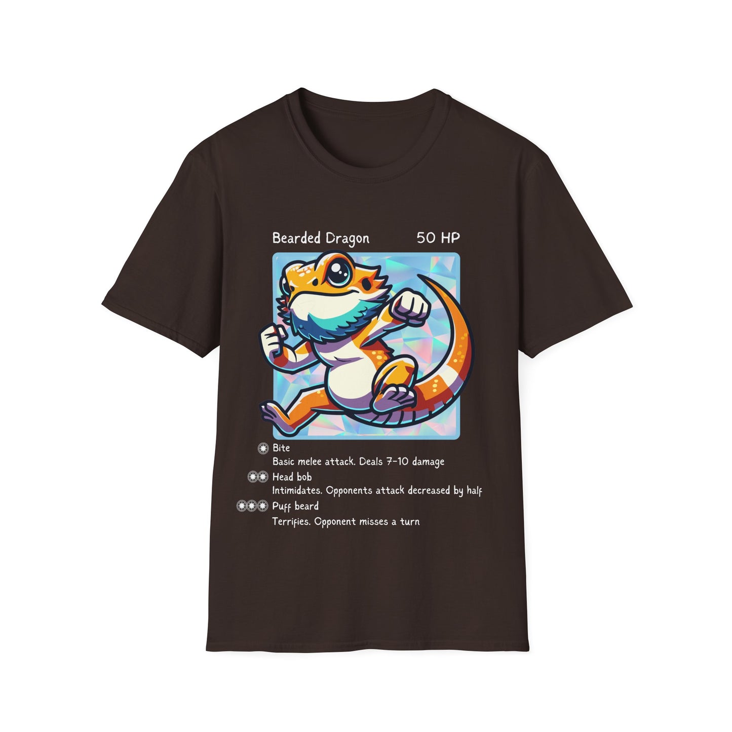 Bearded Dragon Trading Card Unisex Softstyle T-Shirt, Reptile Lover Tee, Animal Graphic Shirt, Pet Owner Gift, Wildlife Fashion Top