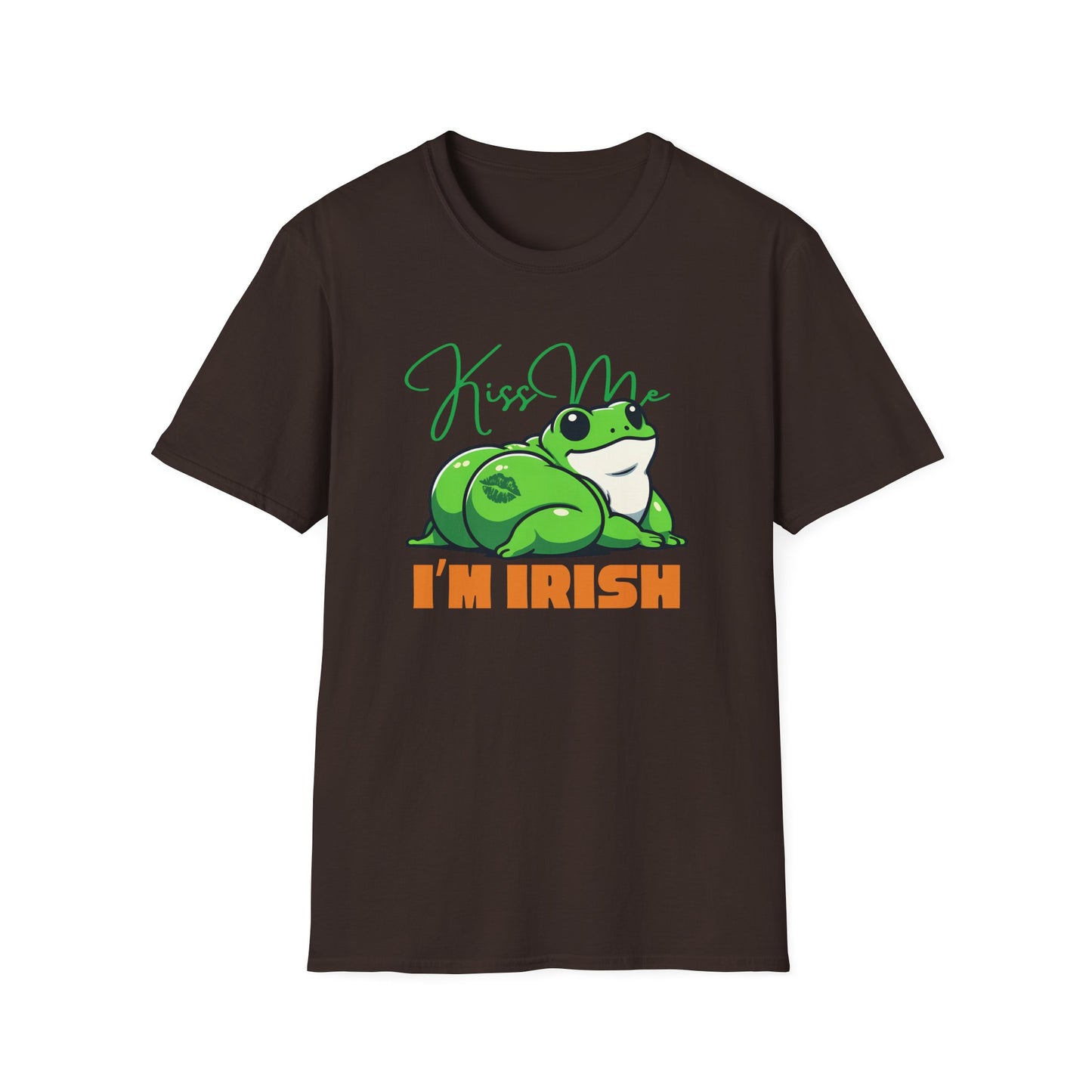 Kiss Me I'm Irish Unisex Softstyle T-Shirt | Frog St Patrick's Day Shirt | Funny Frog Tee