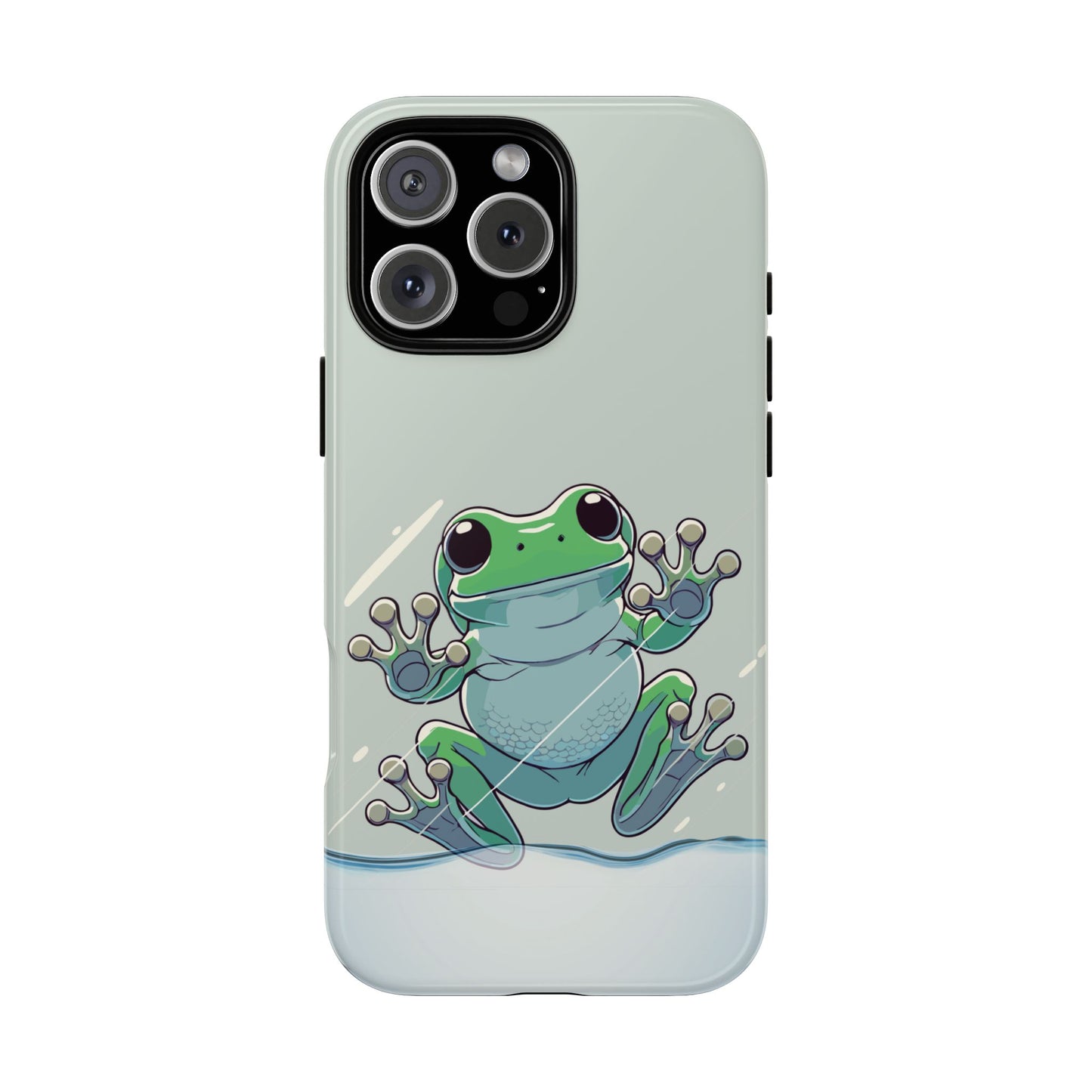 Glass Surfing Frog | Tough Phone Case for Apple iPhone | Frog Lover Gift