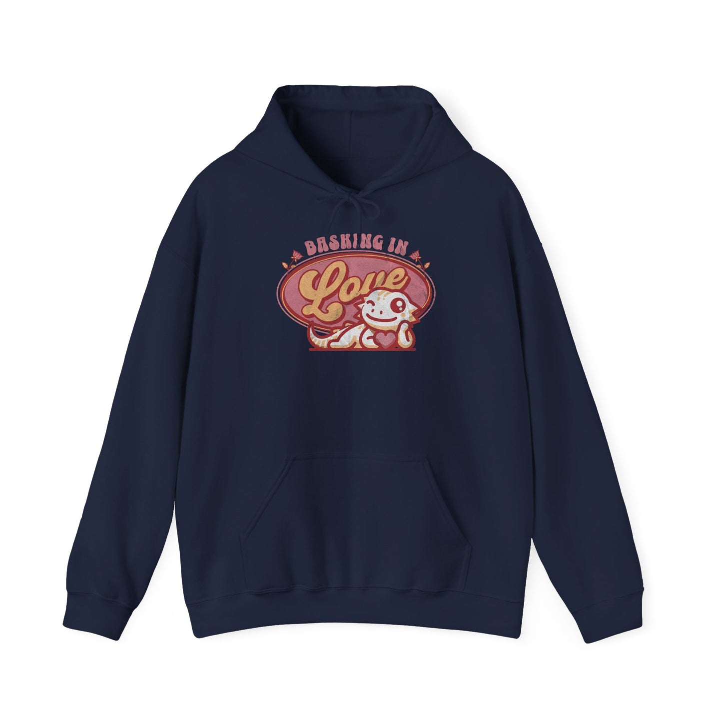 Basking in Love Bearded Dragon Unisex Hooded Sweatshirt | Valentine's Day Gift | Gift for Her | Pet Reptile Gift