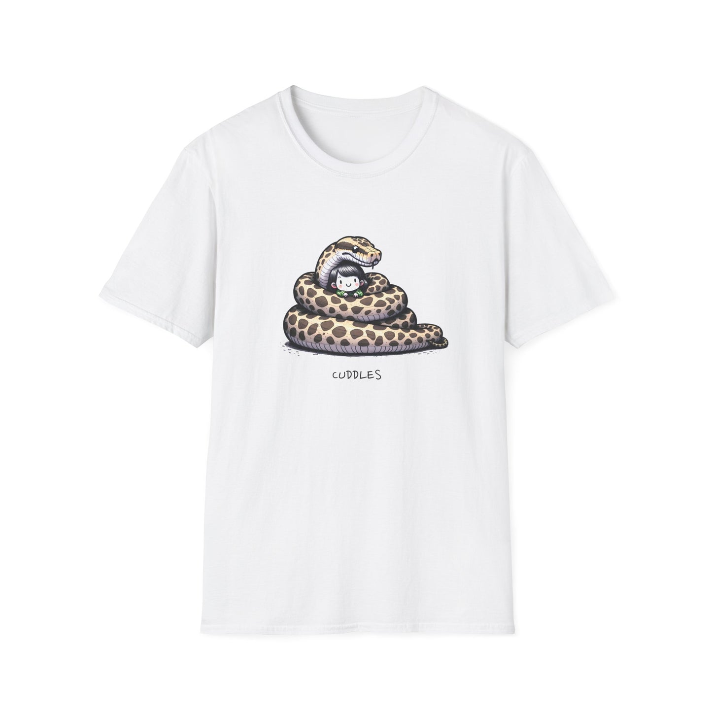 Snake Cuddles | Unisex Softstyle T-Shirt | Gift for Reptile Lover