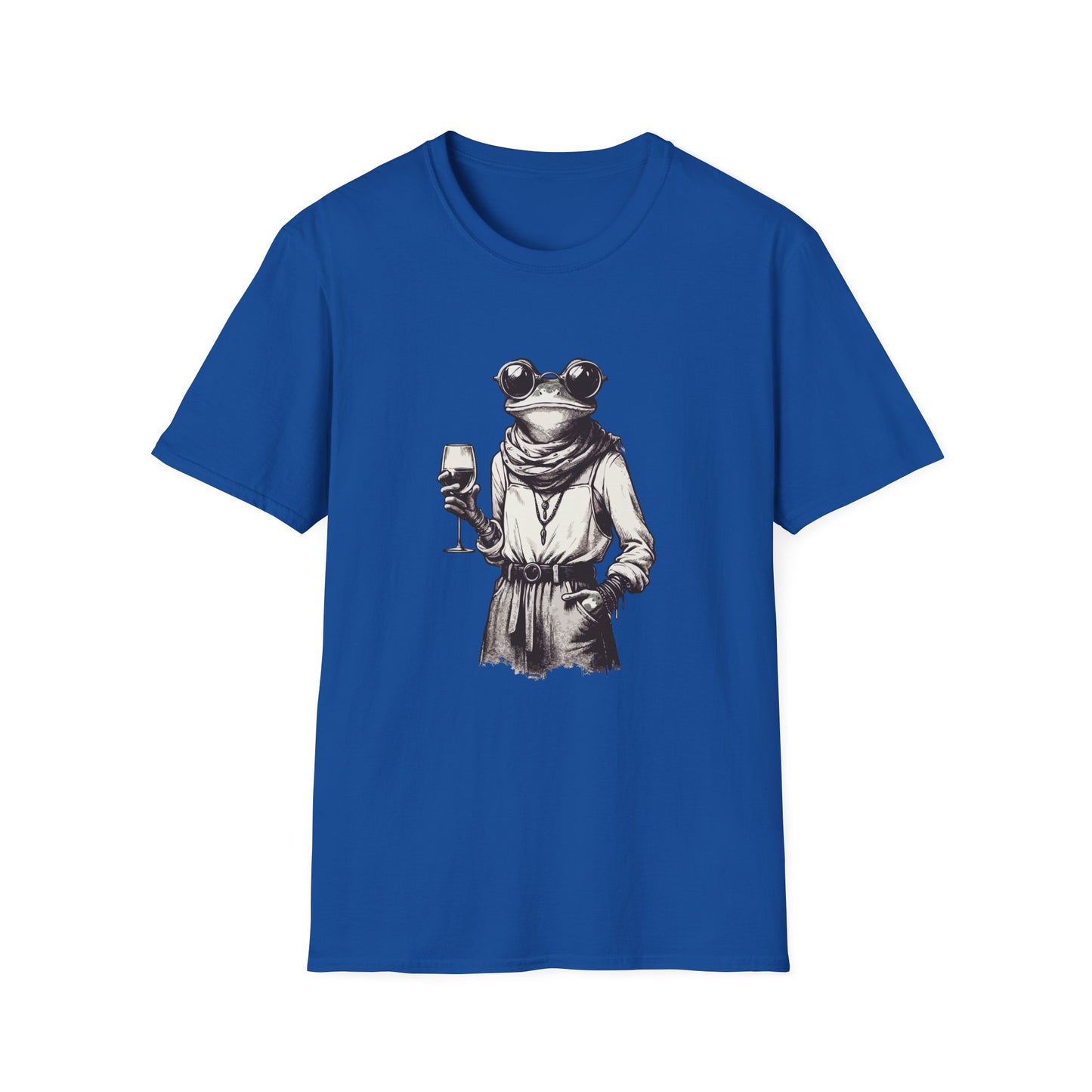 Wino Hipster Frog Unisex Softstyle T-Shirt