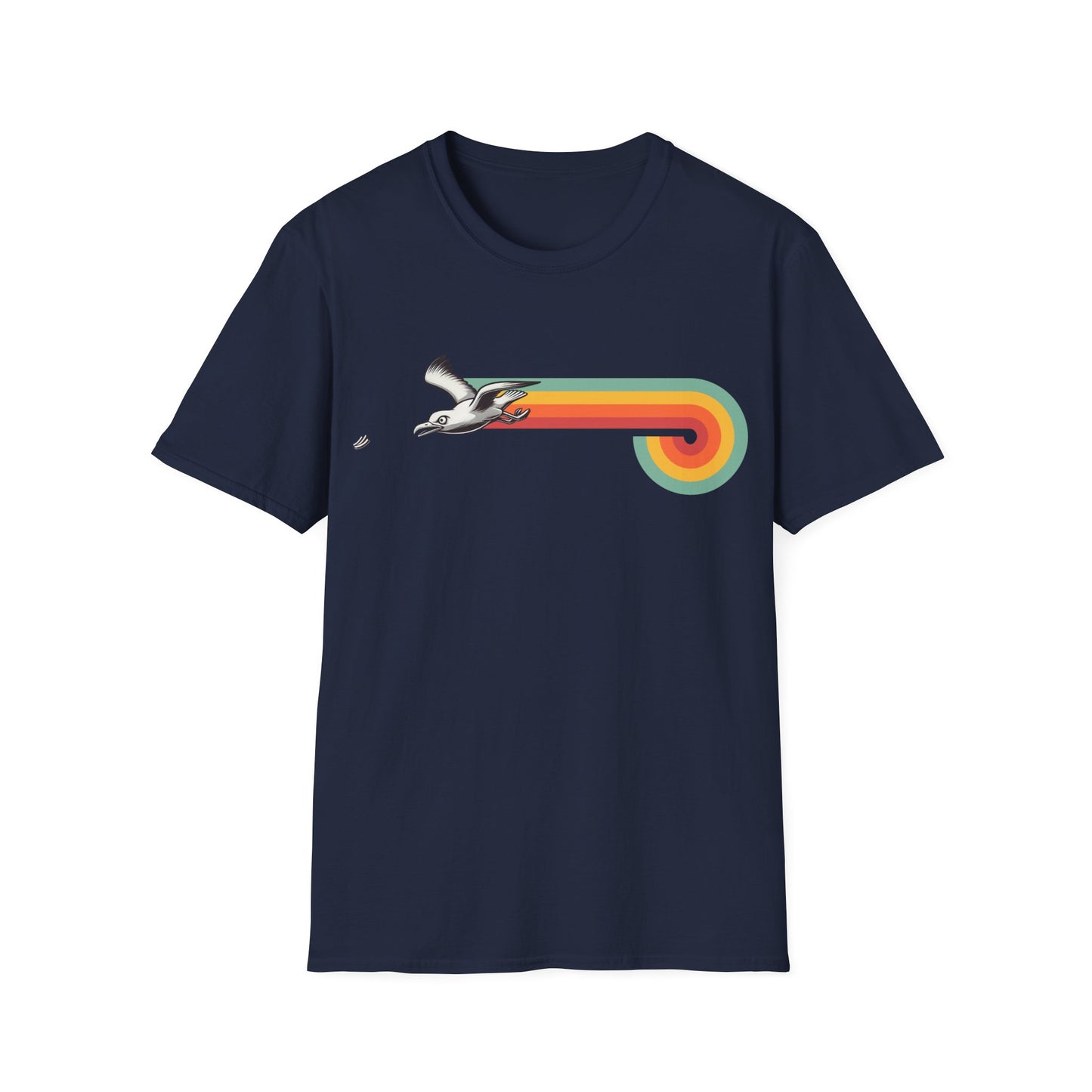 Seagull Chip Unisex T-Shirt, Retro Beach Tee, Bird Lover Gift, Ocean Graphic Shirt, Vintage Seaside Top