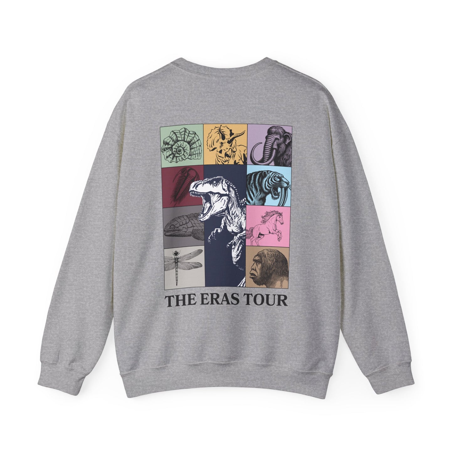 Geological Eras Tour Unisex Sweatshirt, Gift for Geologist Biologist Science Lover, Life Through Time Design, Dinosaurs