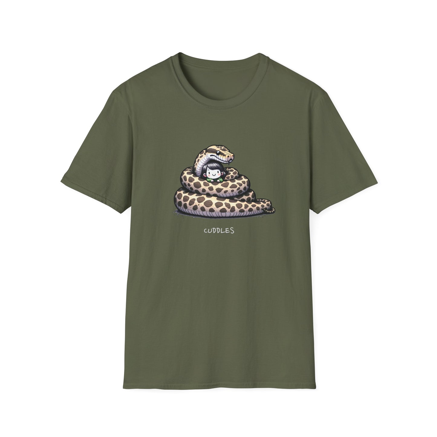 Snake Cuddles | Unisex Softstyle T-Shirt | Gift for Reptile Lover