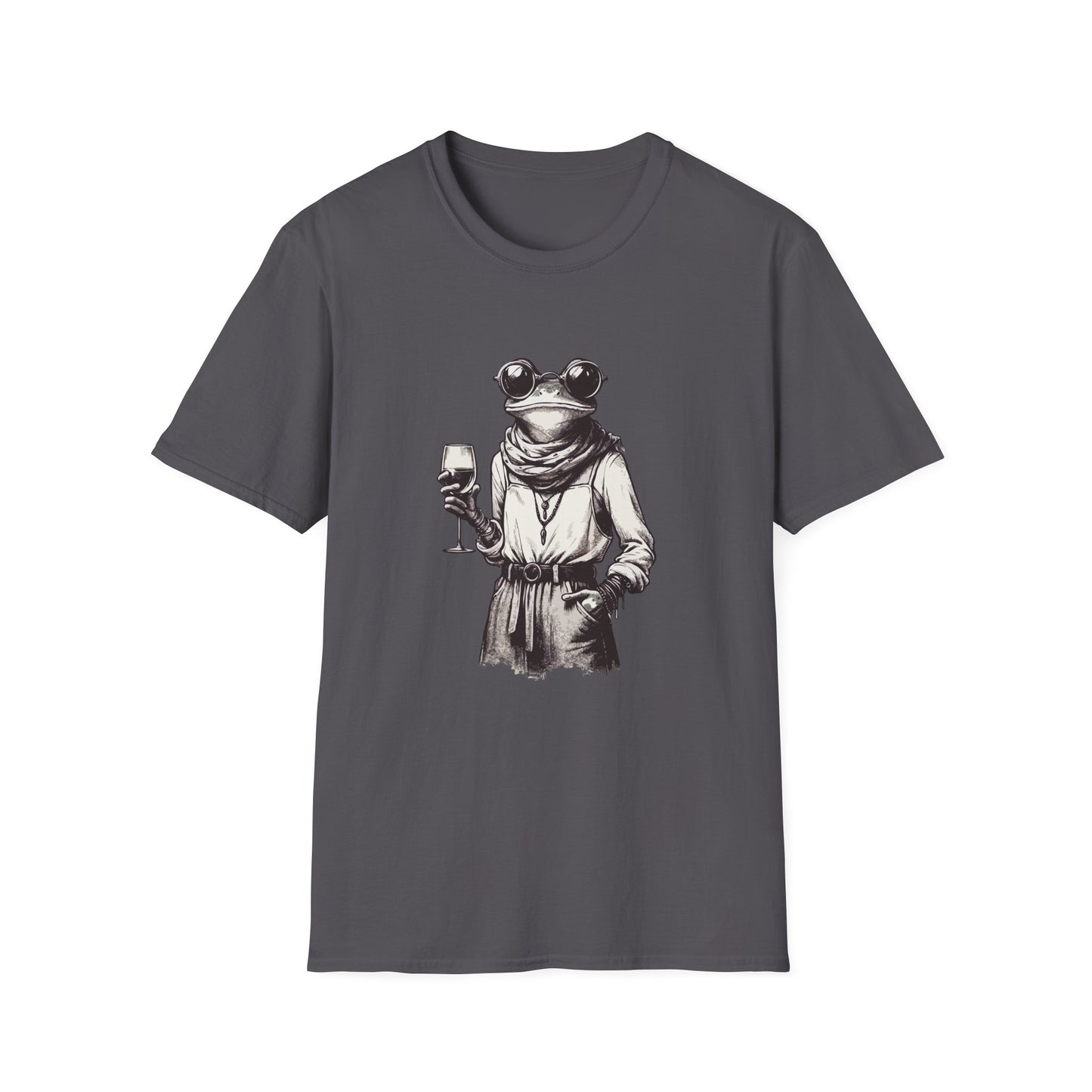 Wino Hipster Frog Unisex Softstyle T-Shirt