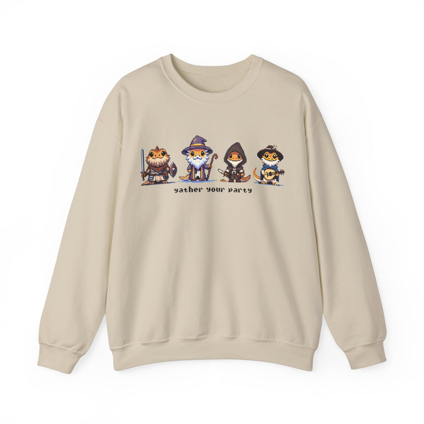 Gather Your Party | Bearded Dragon Pixel Art | Unisex Crewneck Sweatshirt