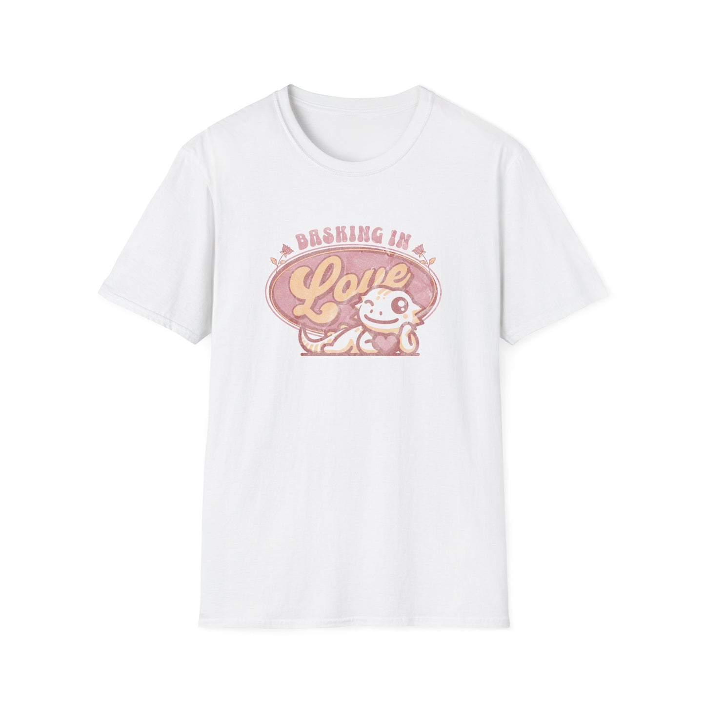 Basking in Love Bearded Dragon Unisex Softstyle T-Shirt | Valentine's Day Gift | Gift for Her | Pet Reptile Gift