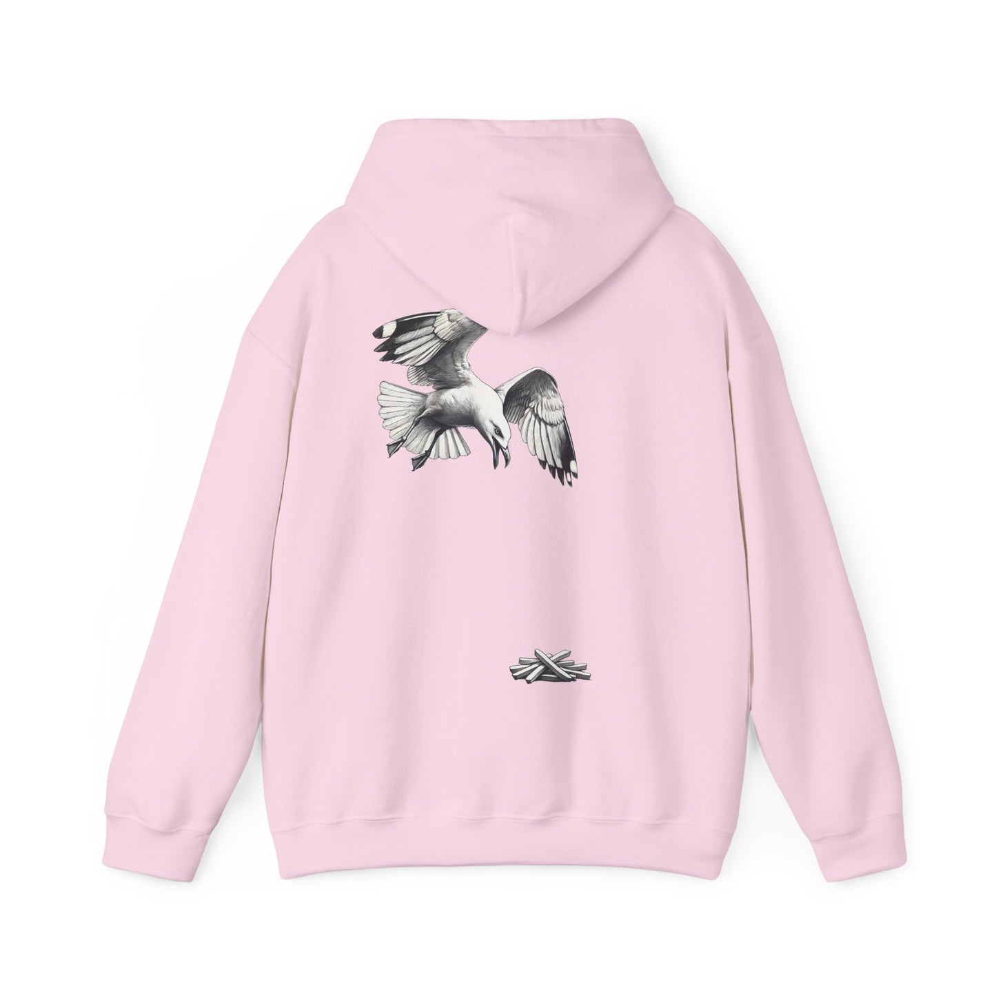 Seagull Chip Unisex Hooded Sweatshirt, Retro Beach Hoodie, Bird Lover Gift, Ocean Graphic Hoodie, Vintage Seaside Top