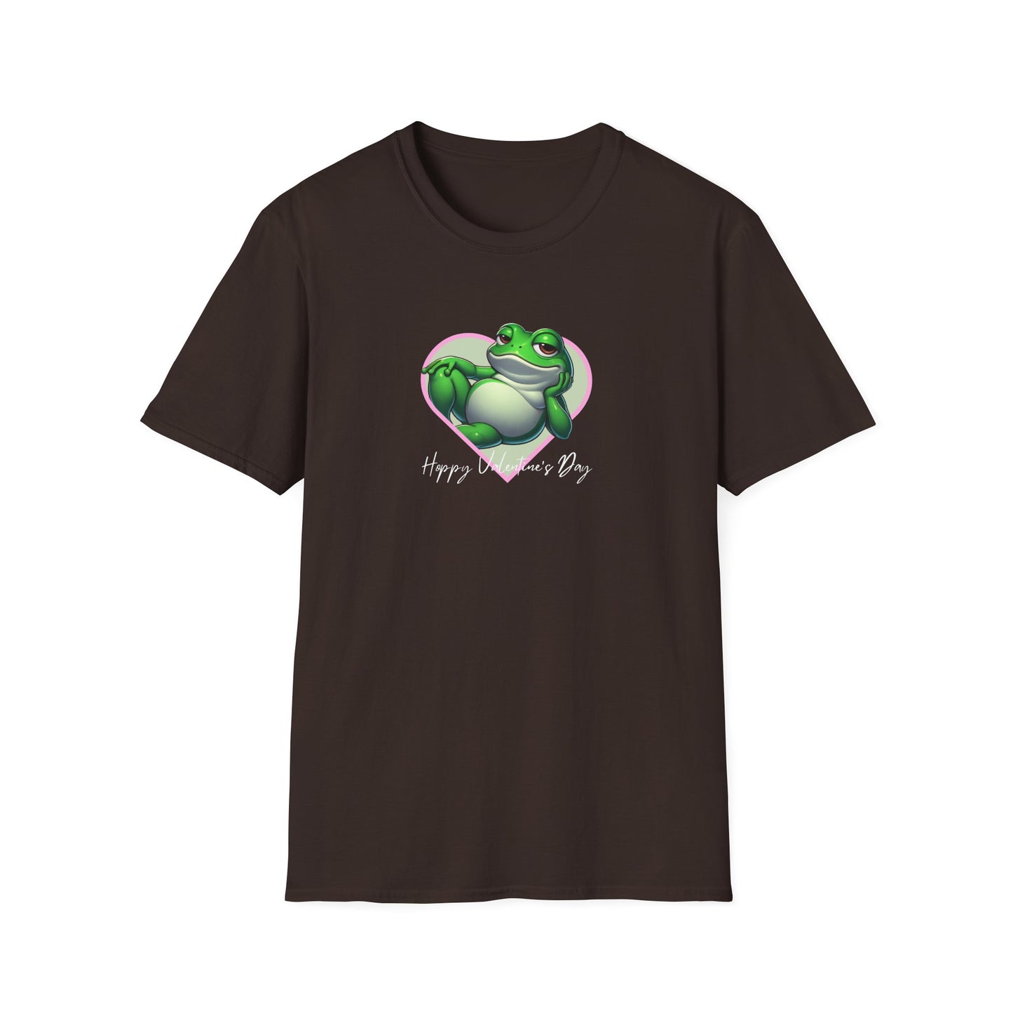 Hoppy Valentine's Day Frog Unisex Softstyle T-Shirt, Frog lover gift, Pet valentine's shirt, reptile keeper, frog mama
