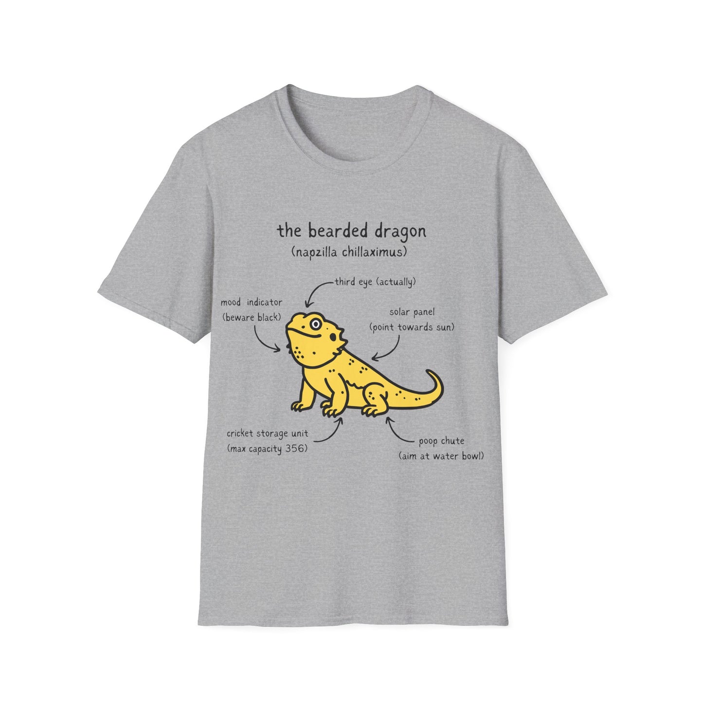 Anatomy of a Bearded Dragon Unisex Tee - Funny Reptile Lizard Shirt, Pet Owner Gift, Animal Lover Top, Herpetology Apparel, Reptile Keeper