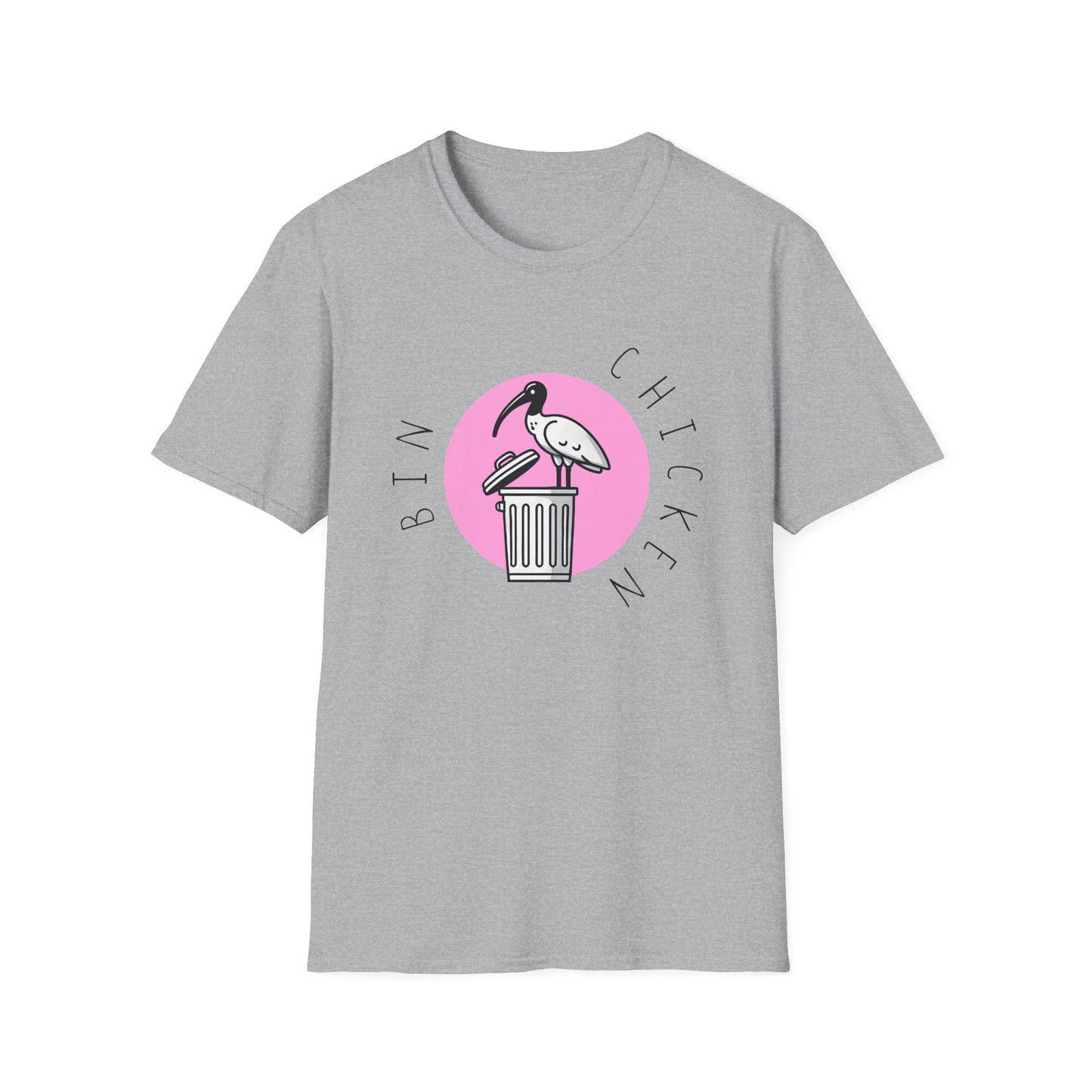 Bin Chicken Unisex Softstyle T-Shirt | Bird Lover T-Shirt | Gift for Bird Nerd | White Ibis