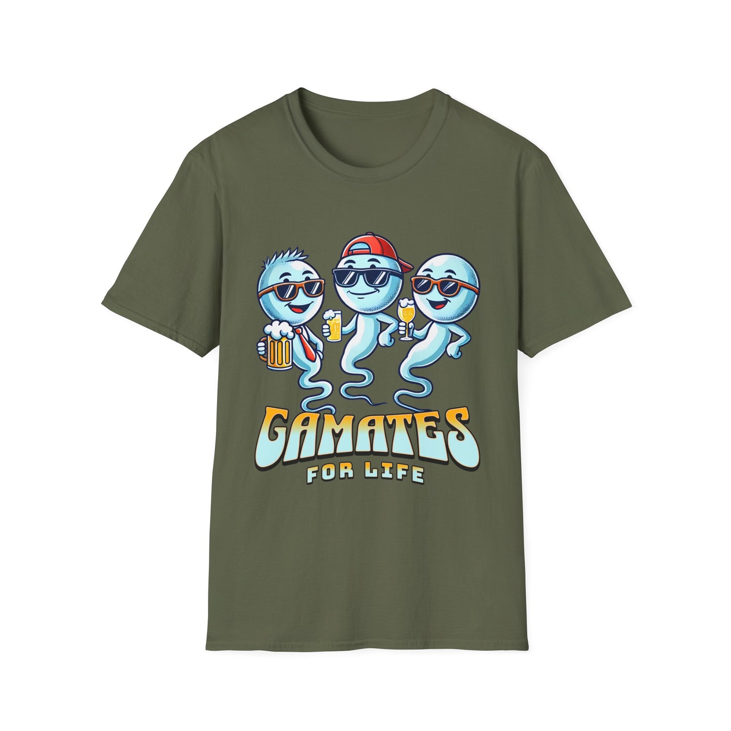 Gamates For Life | Funny Biology Unisex Softstyle T-Shirt