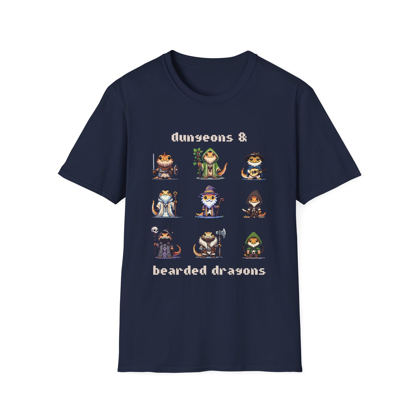 Dungeons and Bearded Dragons Shirt | Bearded Dragon Pixel Art | Unisex Softstyle T-Shirt | Reptile DnD Shirt