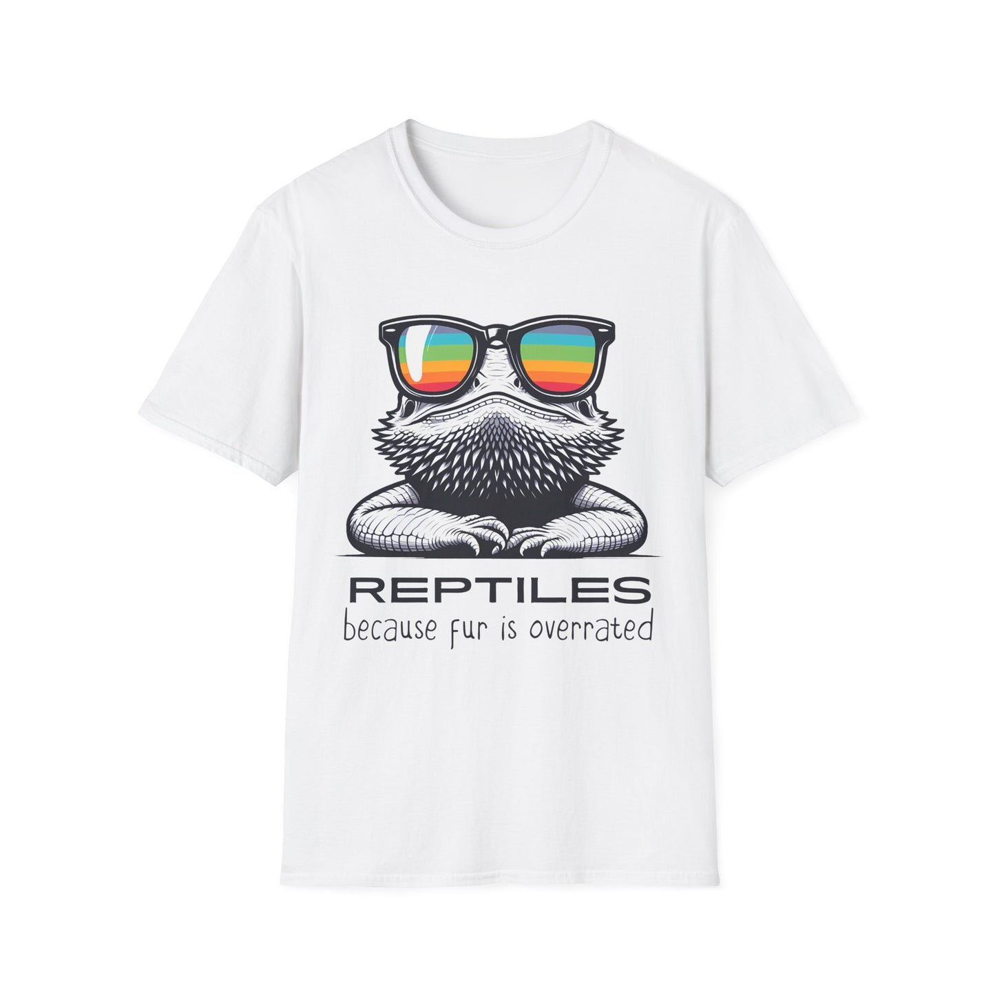 Reptile Lover Unisex Softstyle T-Shirt, Fur is Overrated, Reptile Keeper Tee, Pet Reptile Gift, Lizard Snake Gecko Bearded Dragon Tee