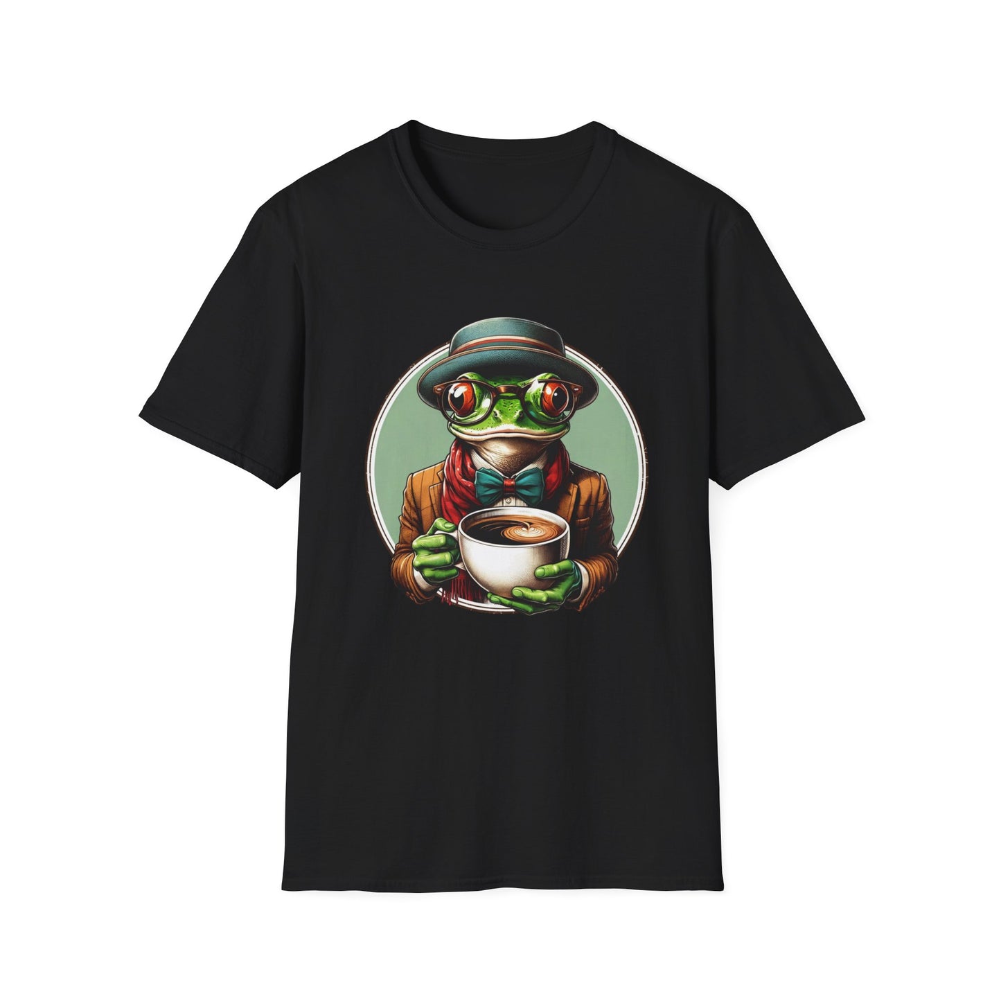 Coffee Time | Green Tree Frog Unisex Softstyle T-Shirt
