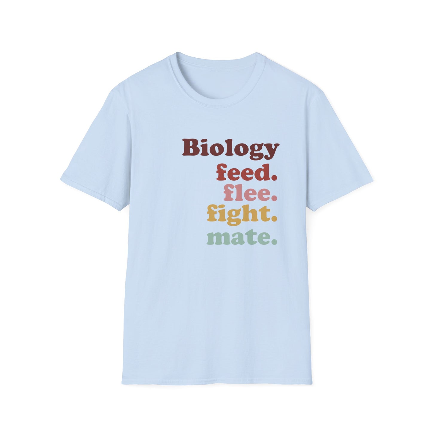 4 F's of Biology Unisex Softstyle T-Shirt | Science lover gift tee | Funny Science Shirt