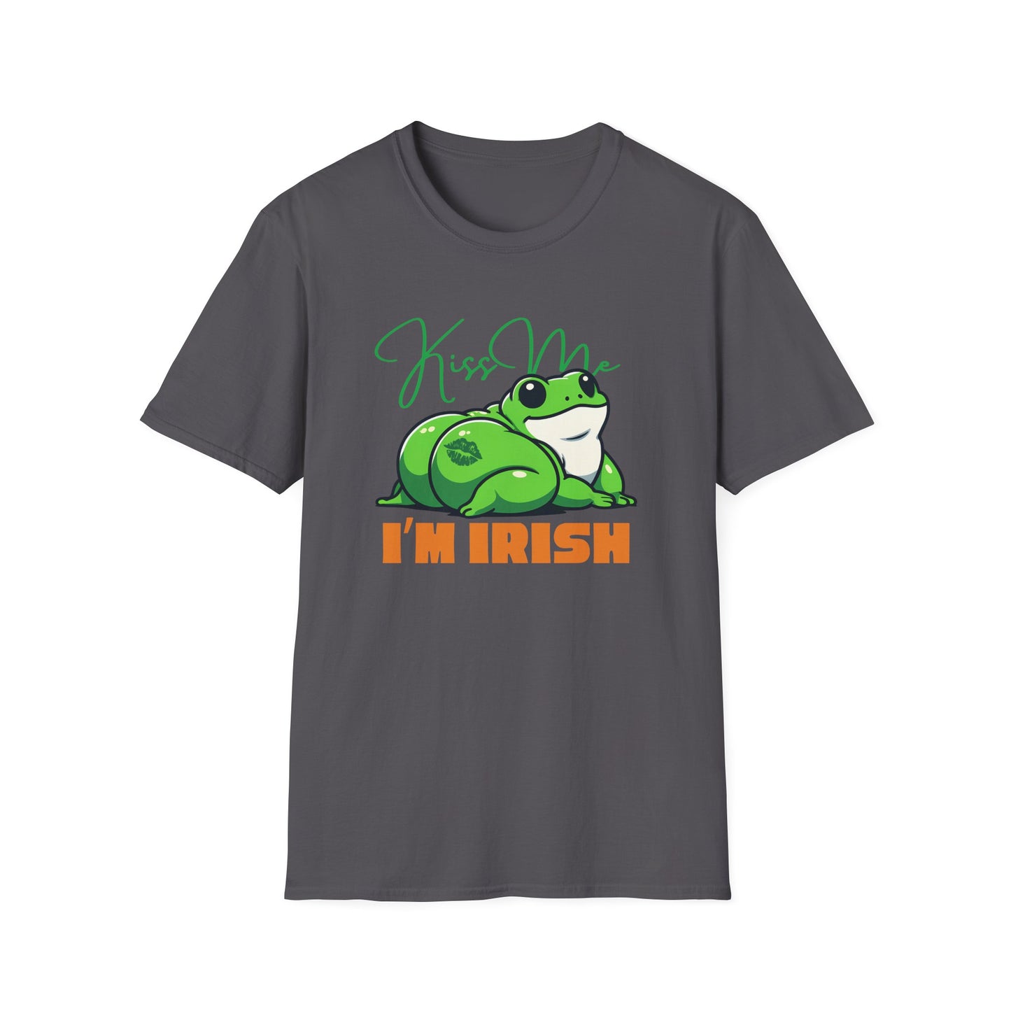 Kiss Me I'm Irish Unisex Softstyle T-Shirt | Frog St Patrick's Day Shirt | Funny Frog Tee