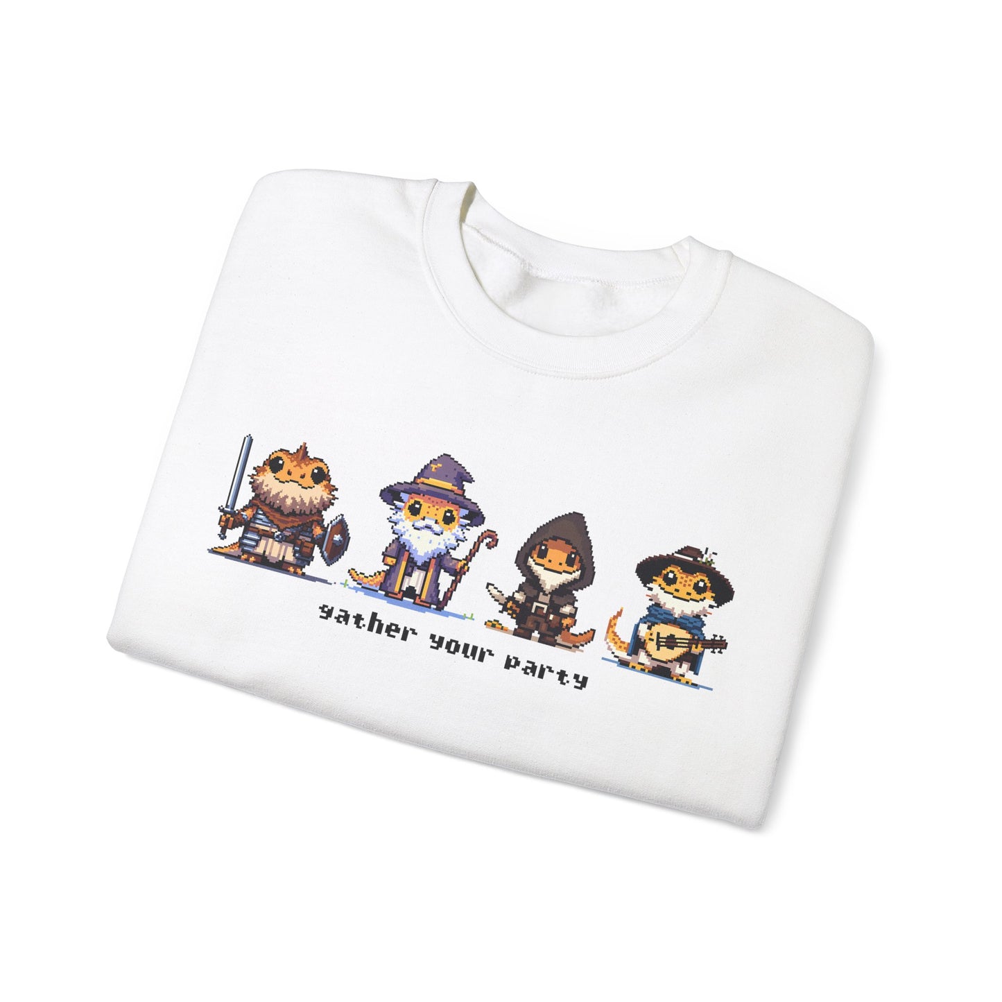 Gather Your Party | Bearded Dragon Pixel Art | Unisex Crewneck Sweatshirt
