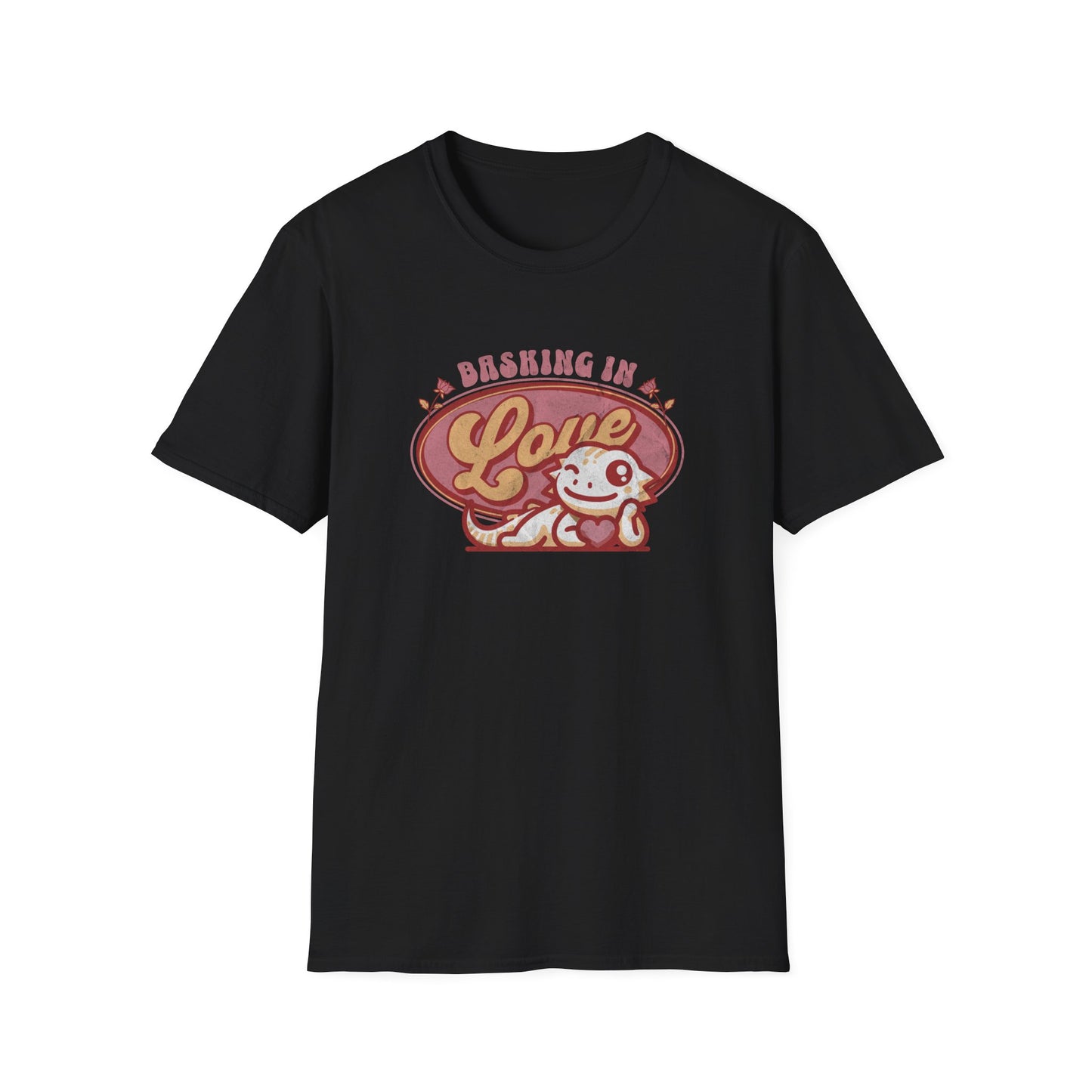Basking in Love Bearded Dragon Unisex Softstyle T-Shirt | Valentine's Day Gift | Gift for Her | Pet Reptile Gift