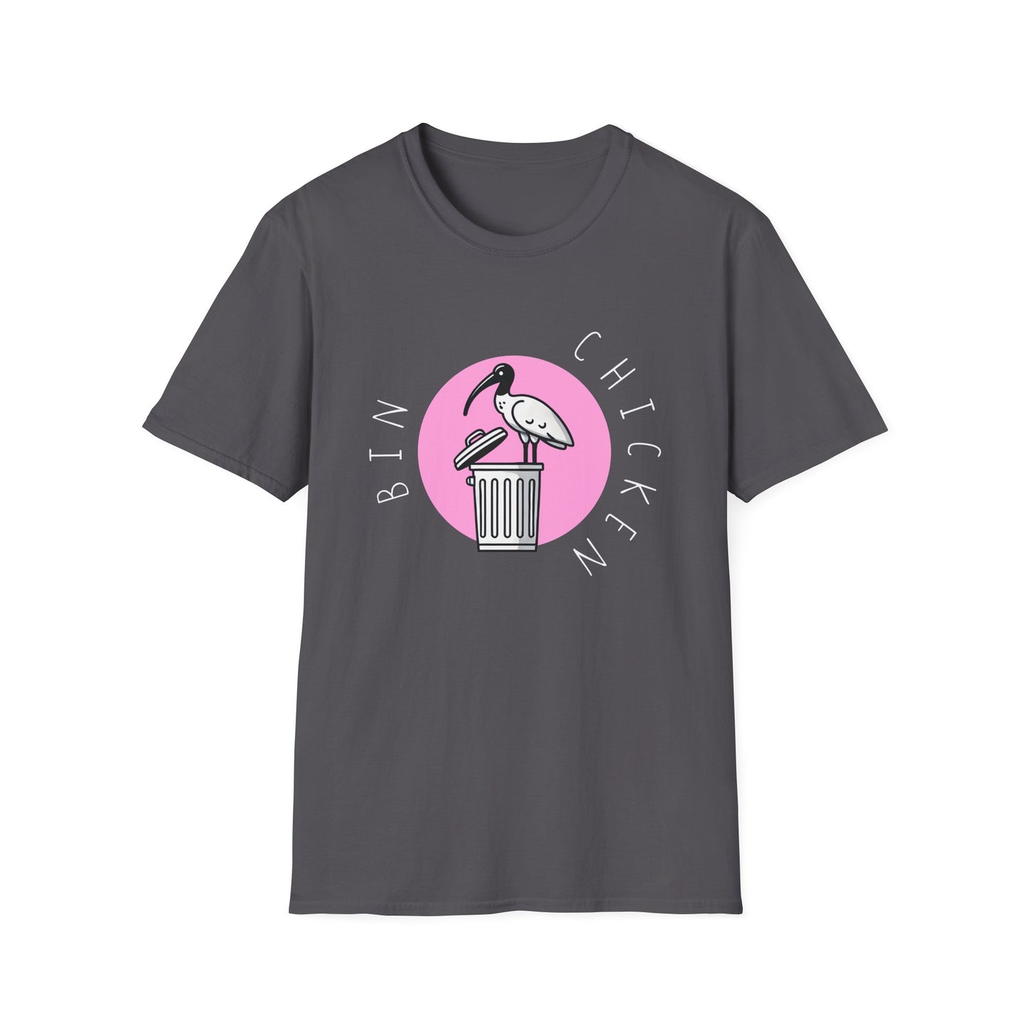 Bin Chicken Unisex Softstyle T-Shirt | Bird Lover T-Shirt | Gift for Bird Nerd | White Ibis