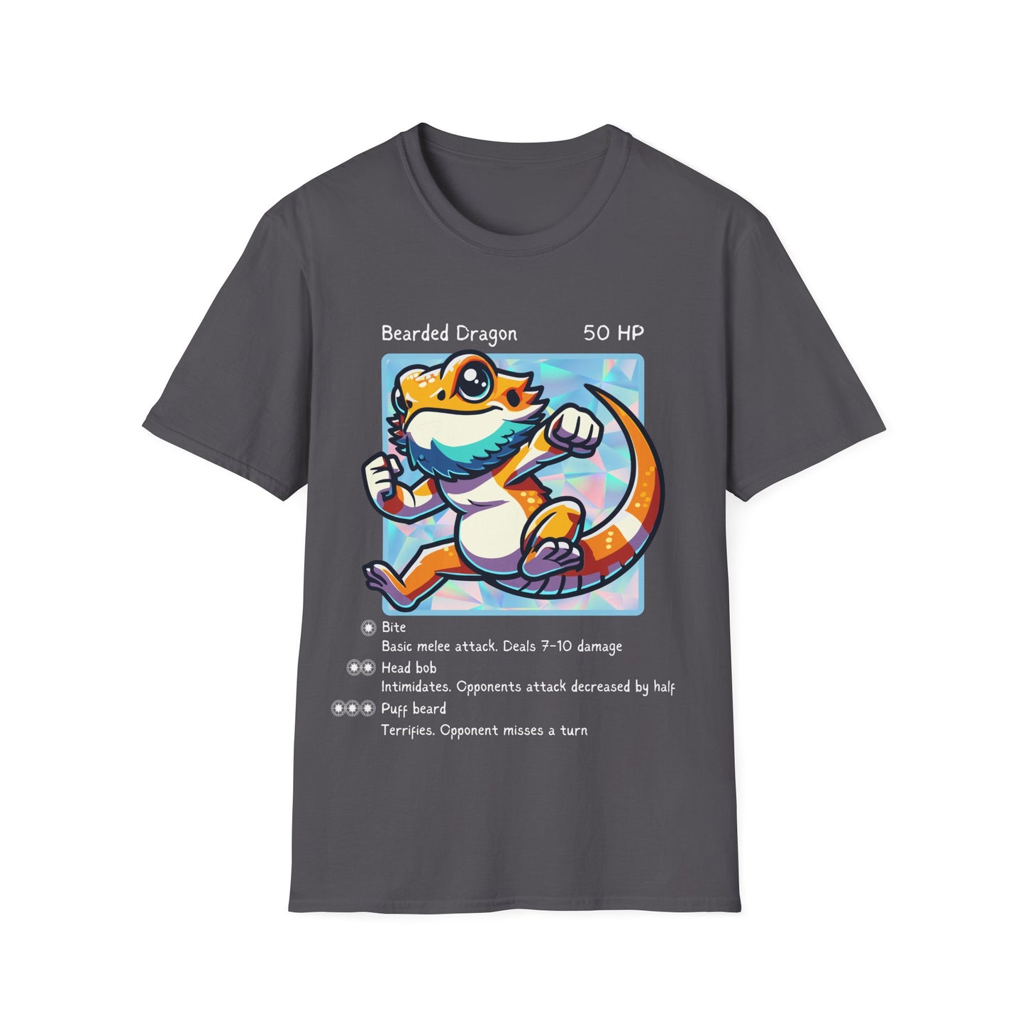 Bearded Dragon Trading Card Unisex Softstyle T-Shirt, Reptile Lover Tee, Animal Graphic Shirt, Pet Owner Gift, Wildlife Fashion Top