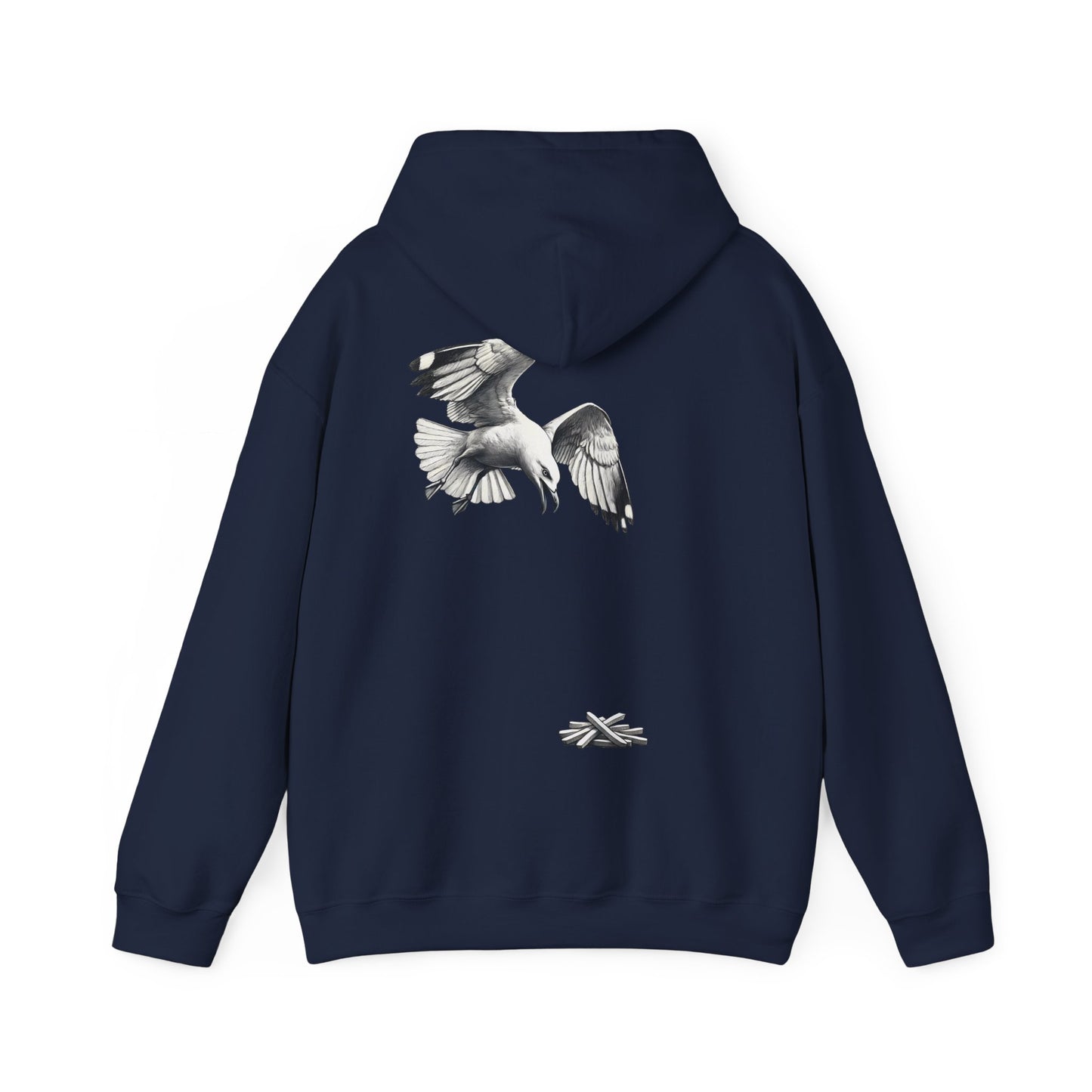 Seagull Chip Unisex Hooded Sweatshirt, Retro Beach Hoodie, Bird Lover Gift, Ocean Graphic Hoodie, Vintage Seaside Top