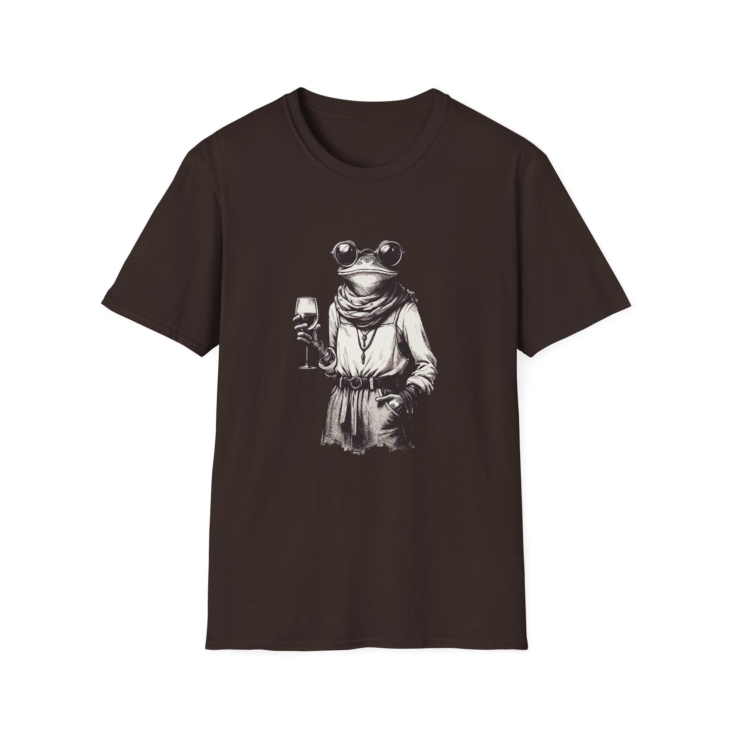 Wino Hipster Frog Unisex Softstyle T-Shirt
