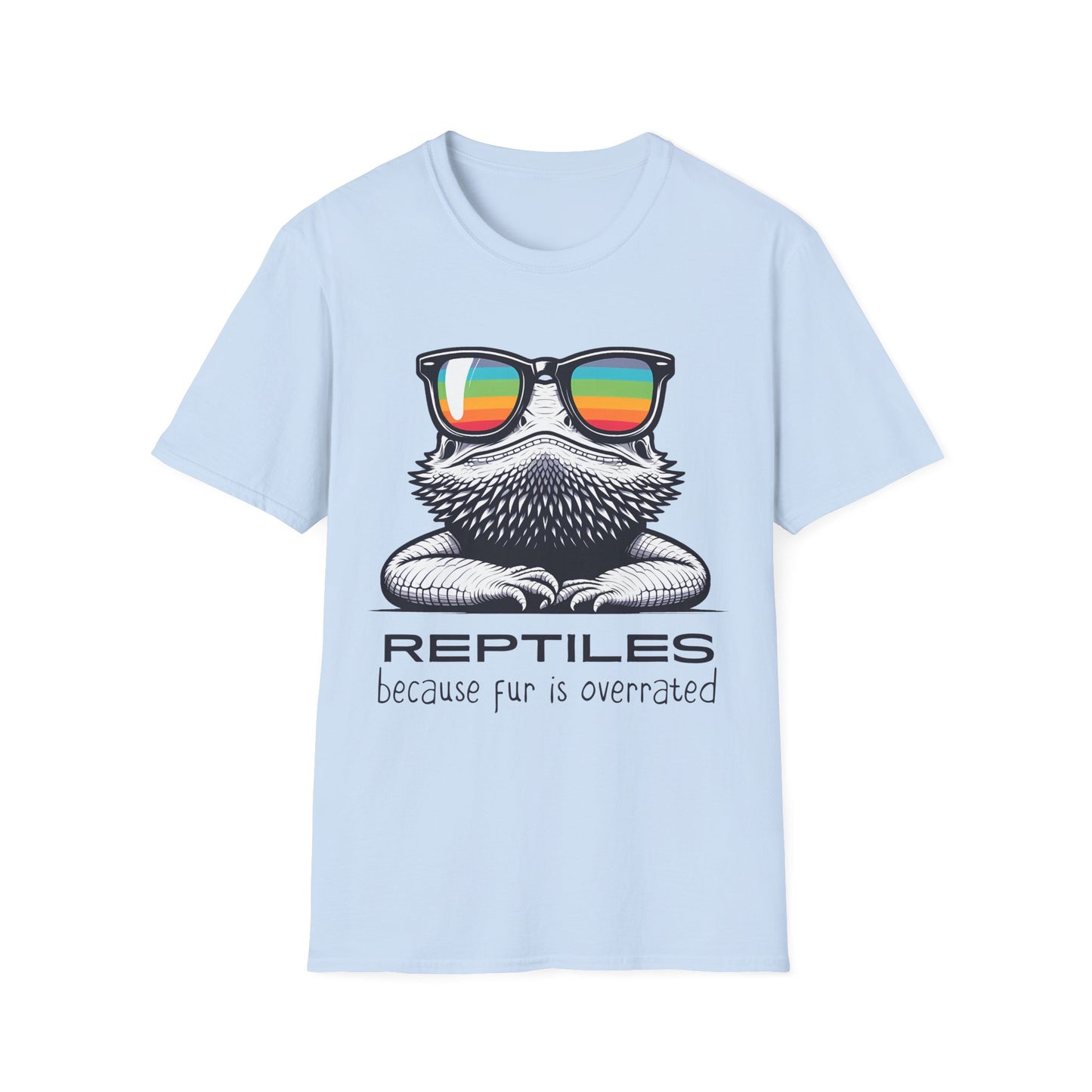 Reptile Lover Unisex Softstyle T-Shirt, Fur is Overrated, Reptile Keeper Tee, Pet Reptile Gift, Lizard Snake Gecko Bearded Dragon Tee