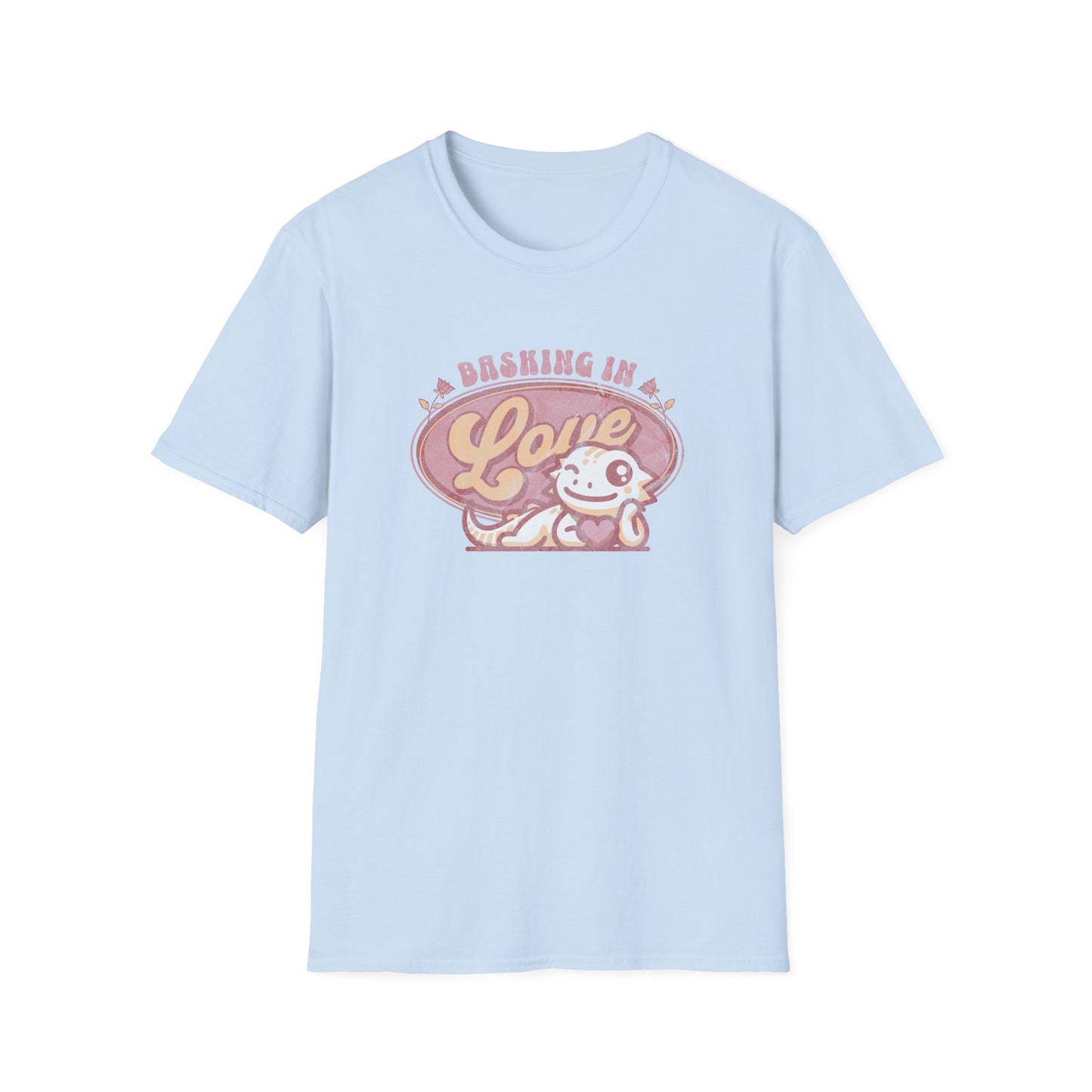 Basking in Love Bearded Dragon Unisex Softstyle T-Shirt | Valentine's Day Gift | Gift for Her | Pet Reptile Gift