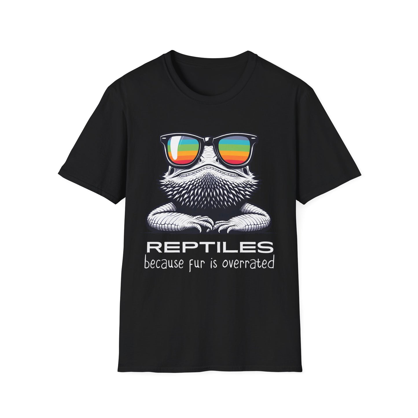 Reptile Lover Unisex Softstyle T-Shirt, Fur is Overrated, Reptile Keeper Tee, Pet Reptile Gift, Lizard Snake Gecko Bearded Dragon Tee