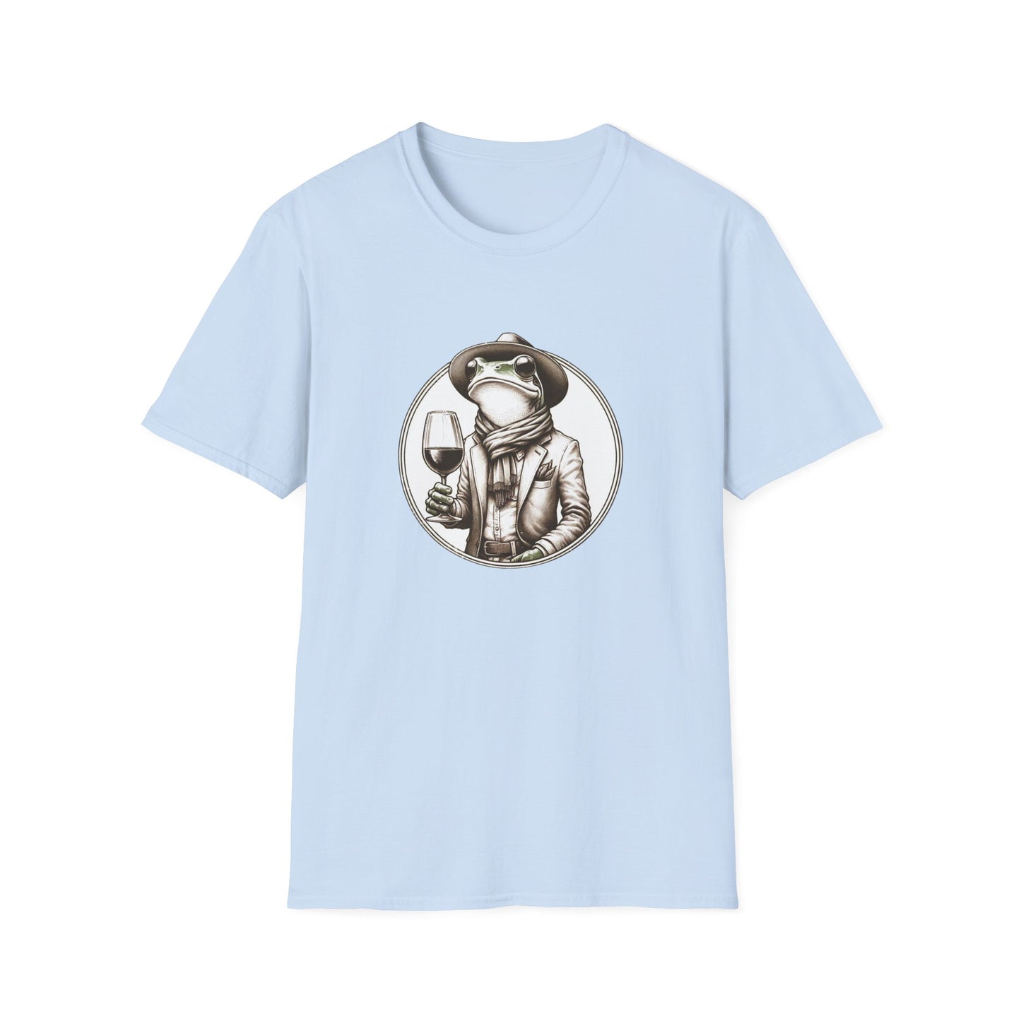 Wine Time | Hipster Frog Unisex Softstyle T-Shirt