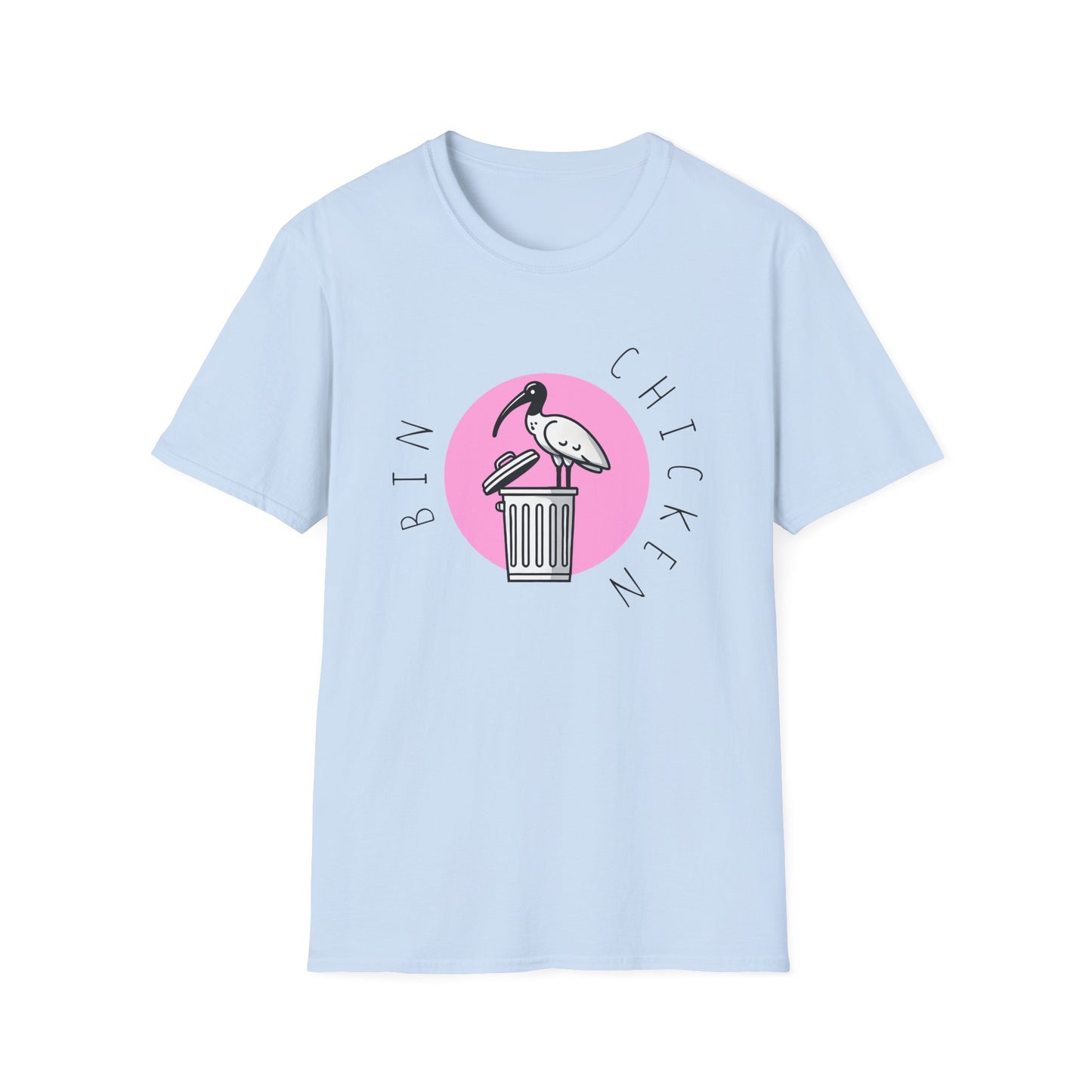 Bin Chicken Unisex Softstyle T-Shirt | Bird Lover T-Shirt | Gift for Bird Nerd | White Ibis