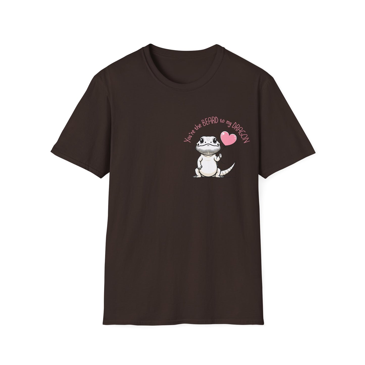 Cute Bearded Dragon Valentine's Day Unisex Softstyle T-Shirt, Reptile Keeper Gift, Valentine's Day Shirt
