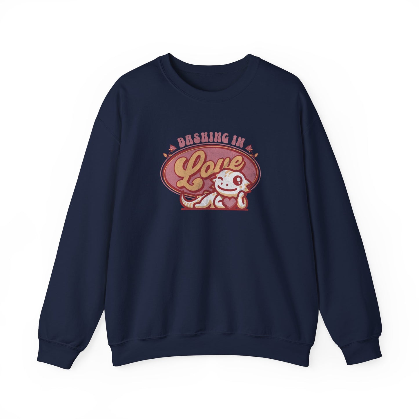 Basking in Love Bearded Dragon Unisex Crewneck Sweatshirt | Valentine's Day Gift | Gift for Her | Pet Reptile Gift