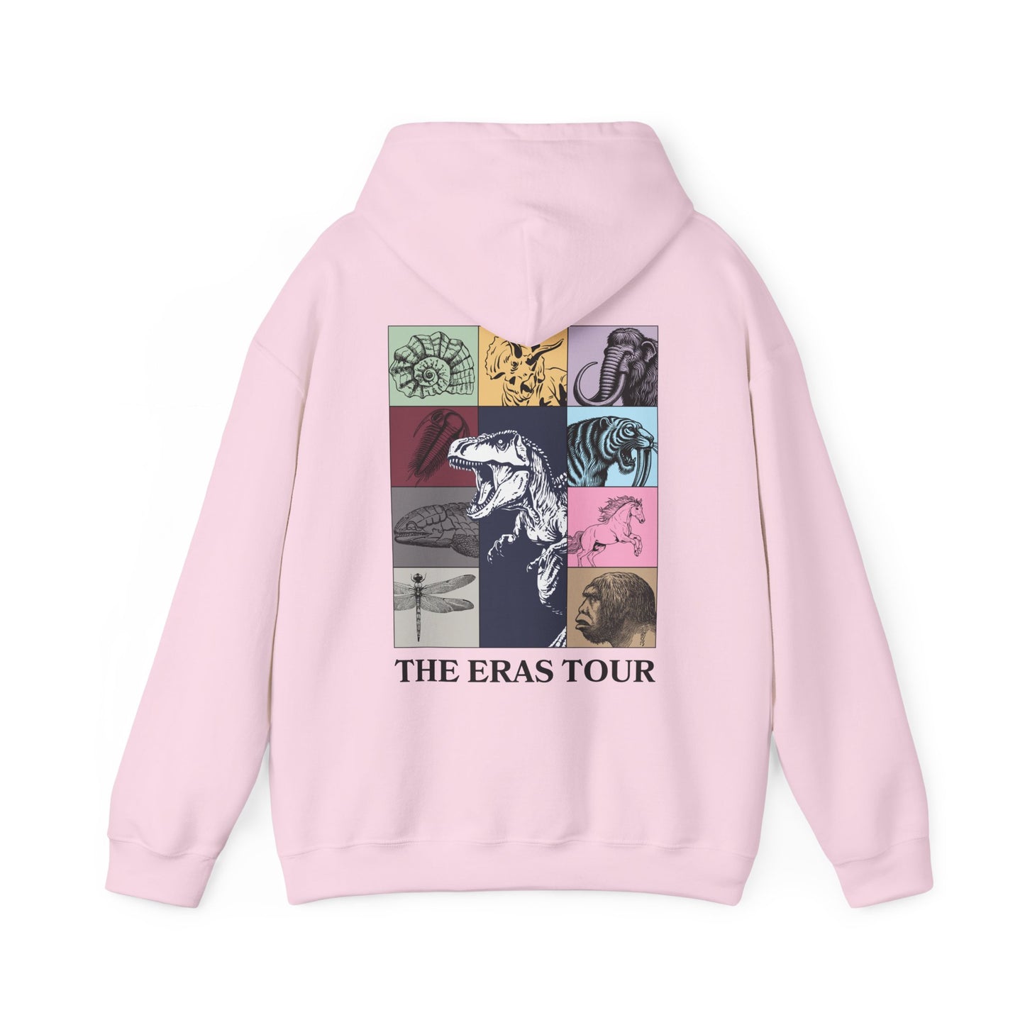 Geological Eras Tour Unisex Hooded Sweatshirt, Gift for Geologist Biologist Science Lover, Life Through Time Design, Dinosaur Hoodie