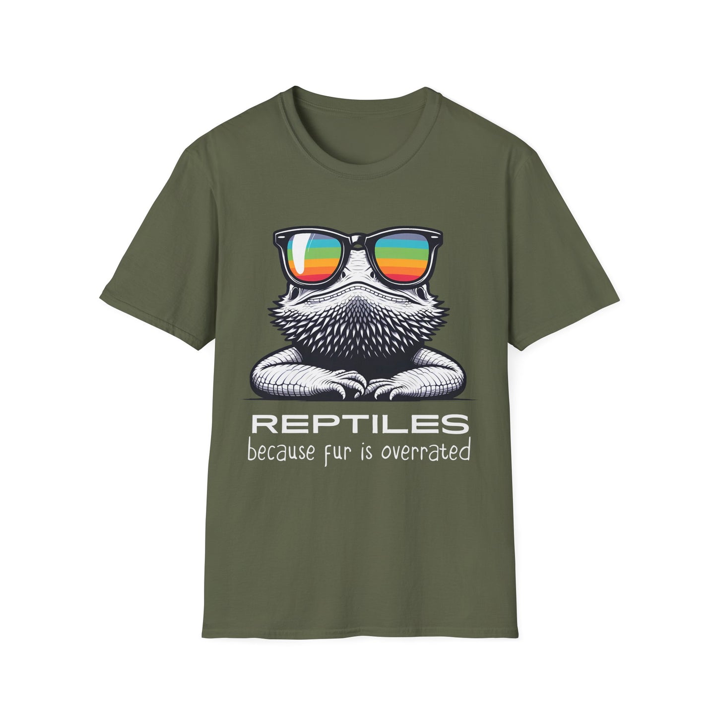 Reptile Lover Unisex Softstyle T-Shirt, Fur is Overrated, Reptile Keeper Tee, Pet Reptile Gift, Lizard Snake Gecko Bearded Dragon Tee