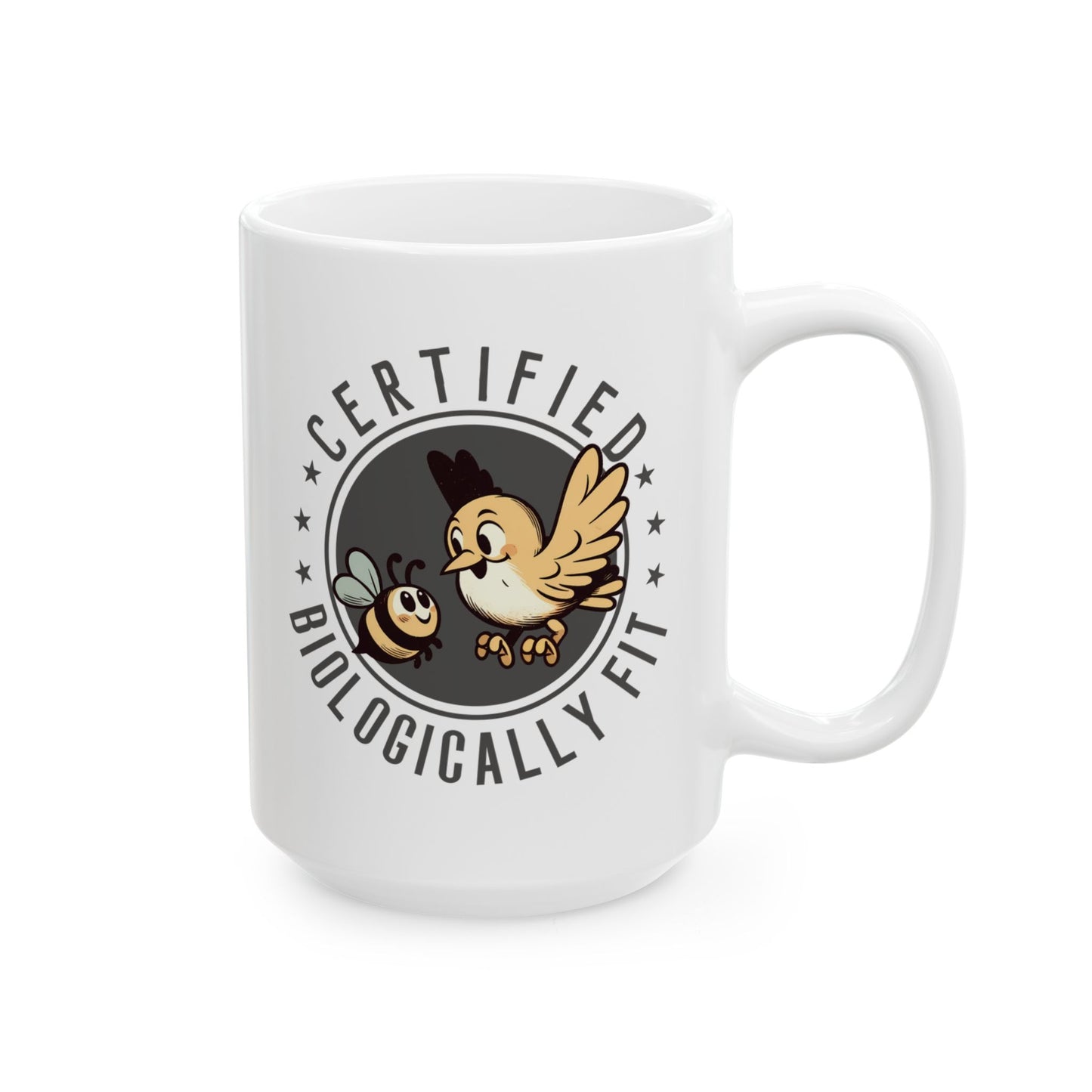 Certified Biologically Fit Ceramic Mug, Birds And The Bees, Perfect Gift For New Parents, Biology Fans, Mother's Day, Father's Day