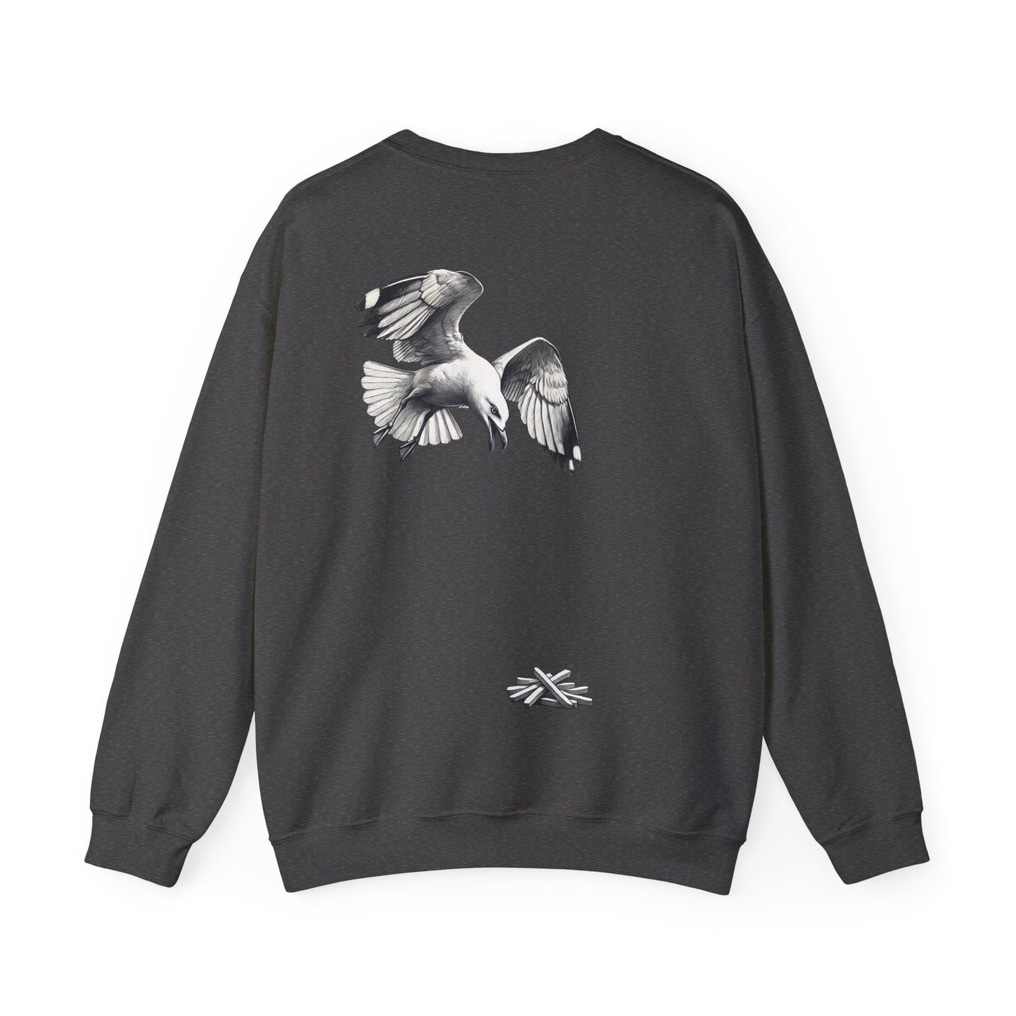 Seagull Chip Unisex Crewneck Sweatshirt, Retro Beach Jumper, Bird Lover Gift, Ocean Graphic Sweatshirt, Vintage Seaside Top